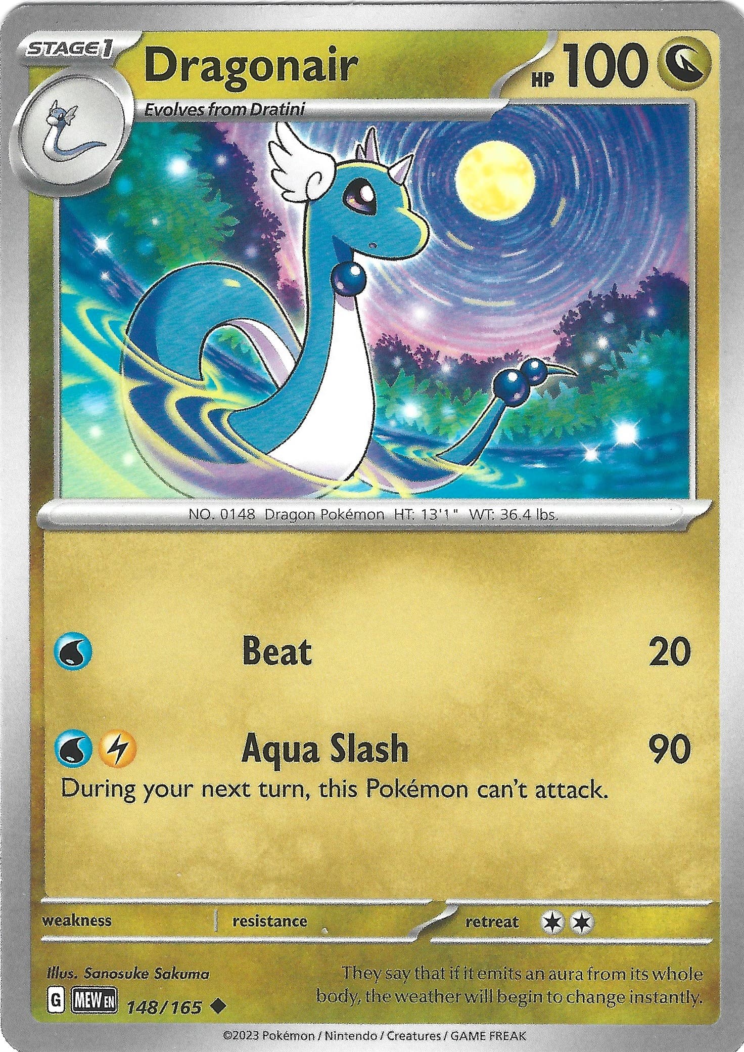 Dragonair Pokémon Card 148/165 Common - Image 1