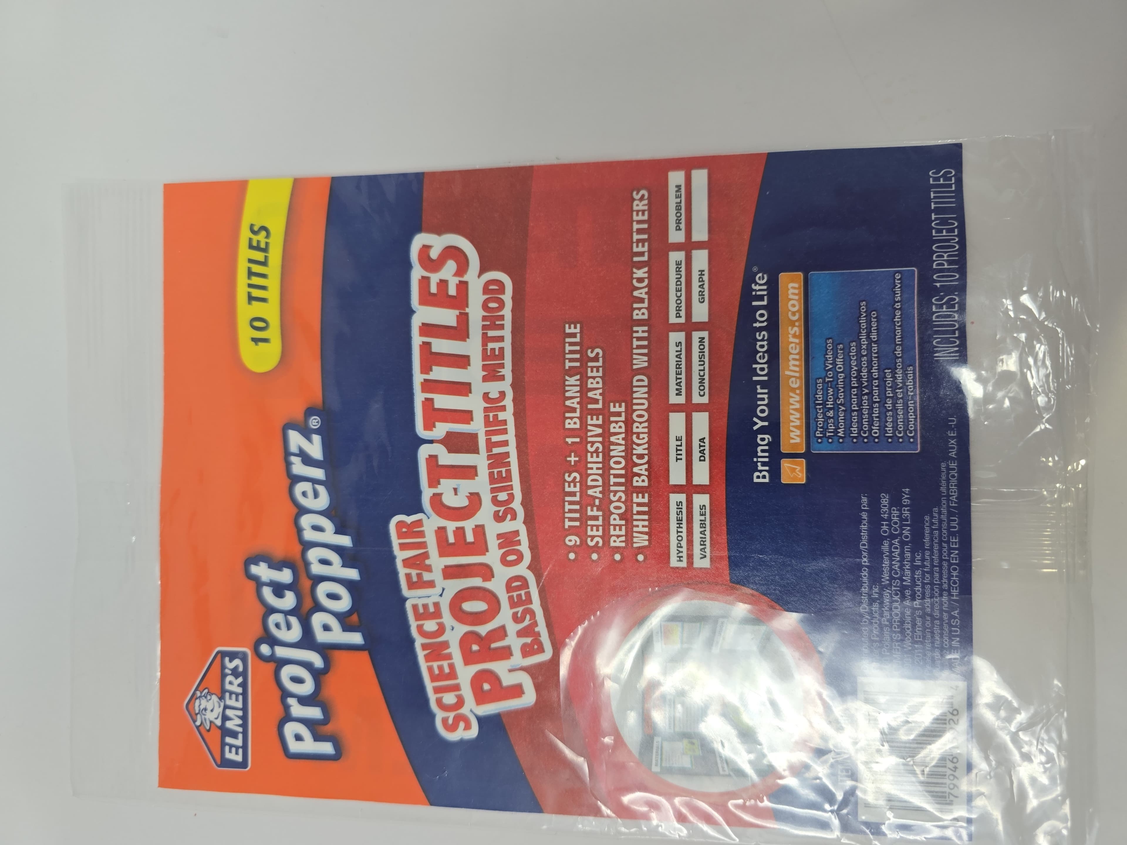 Elmer's Project Popperz Science Fair Titles Pack of 10 NIB - Thumbnail 3