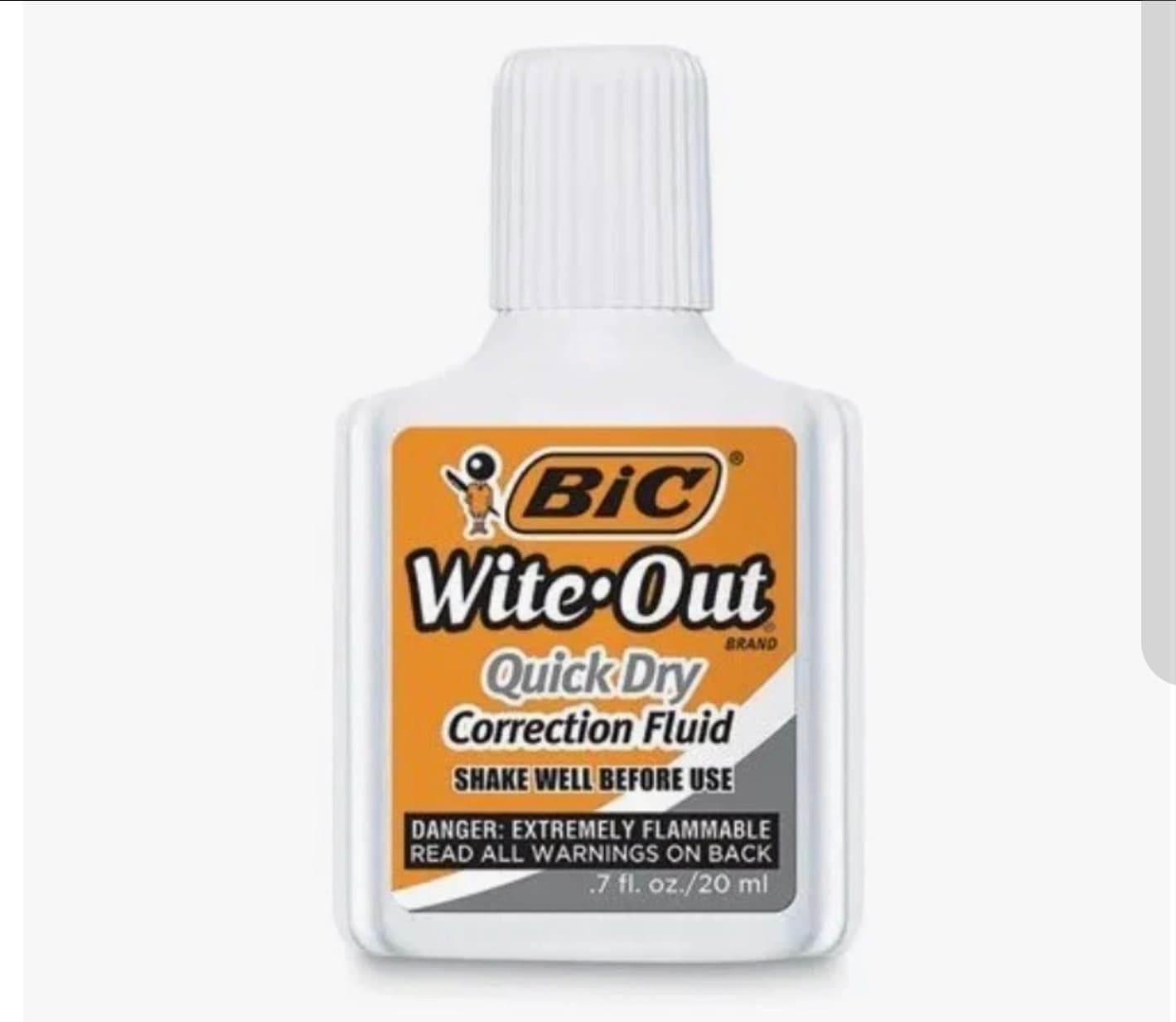 BIC Wite-Out Quick Dry Correction Fluid Pack of 3 White NIB - Thumbnail 3
