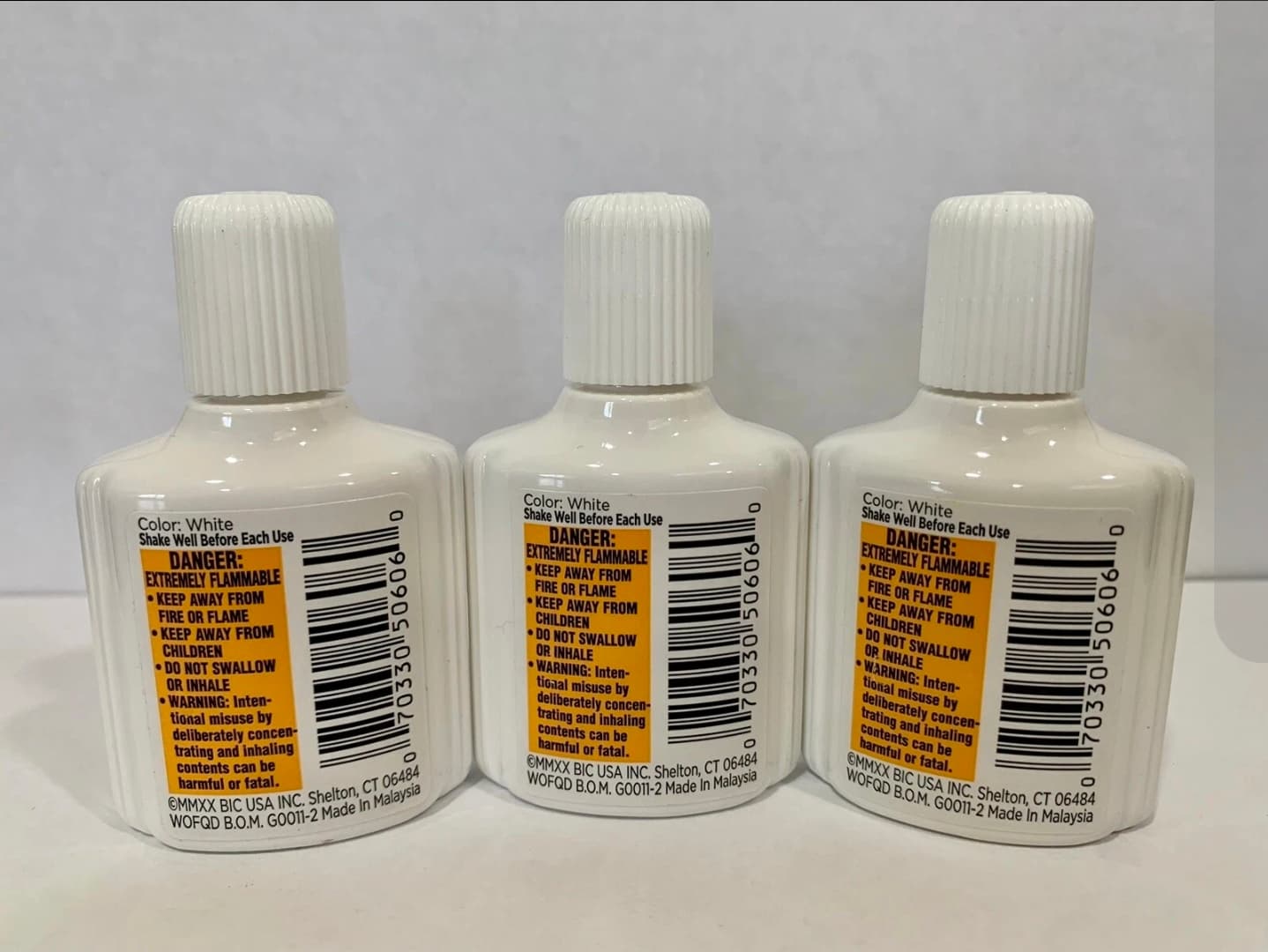 BIC Wite-Out Quick Dry Correction Fluid Pack of 3 White NIB - Thumbnail 2