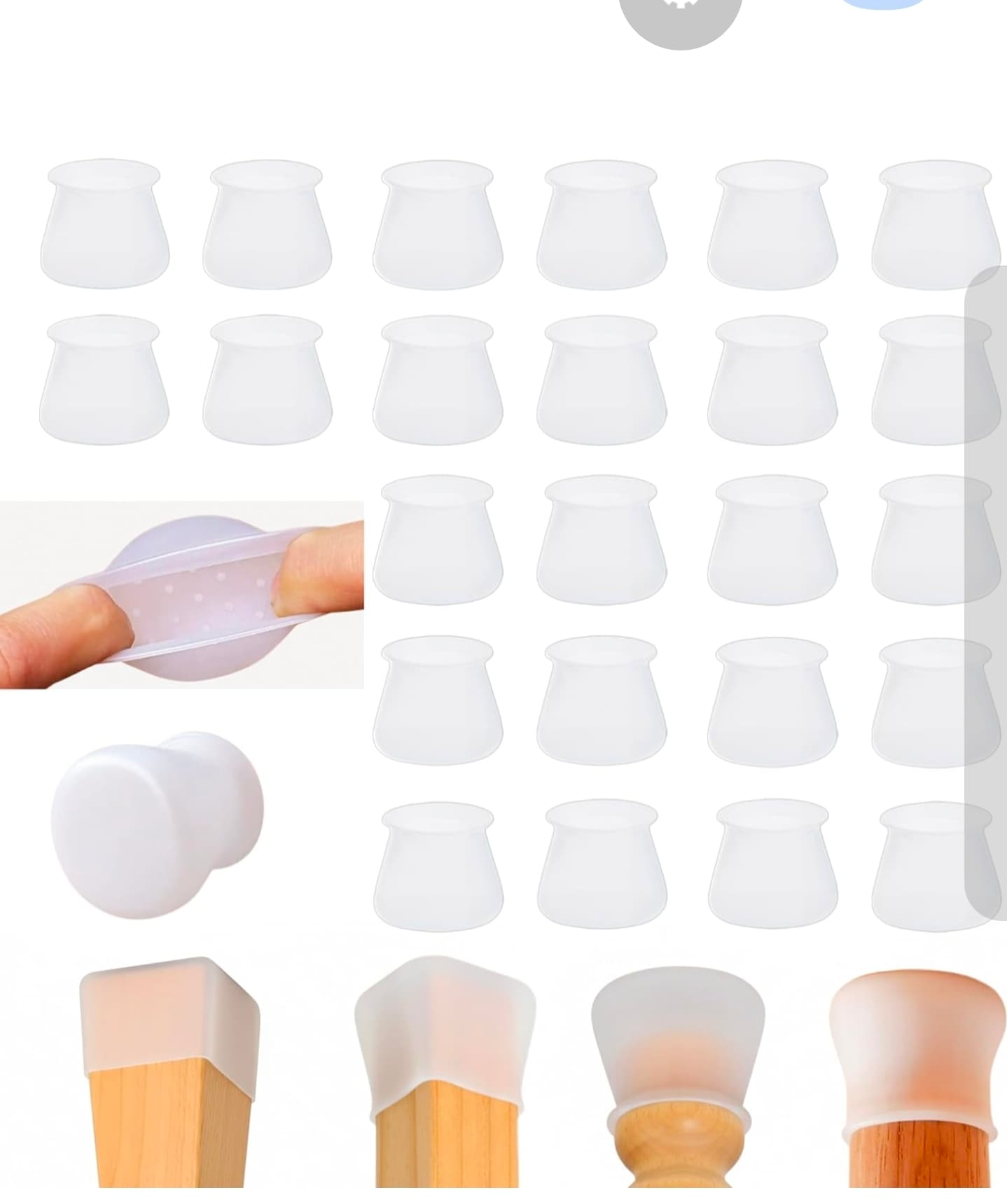 12 Pack Silicone Furniture Leg Caps Floor Protectors Anti-Slip Covers NIB - Image 1