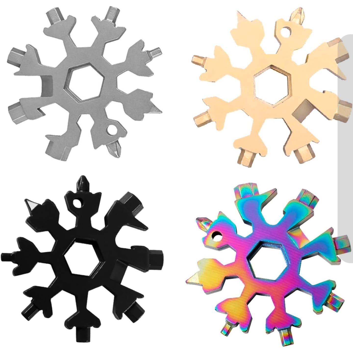 4 Pack Snowflake Multi-Tool 18-in-1 Pocket Size Keychain Wrench Screwdriver NIB - Thumbnail 2