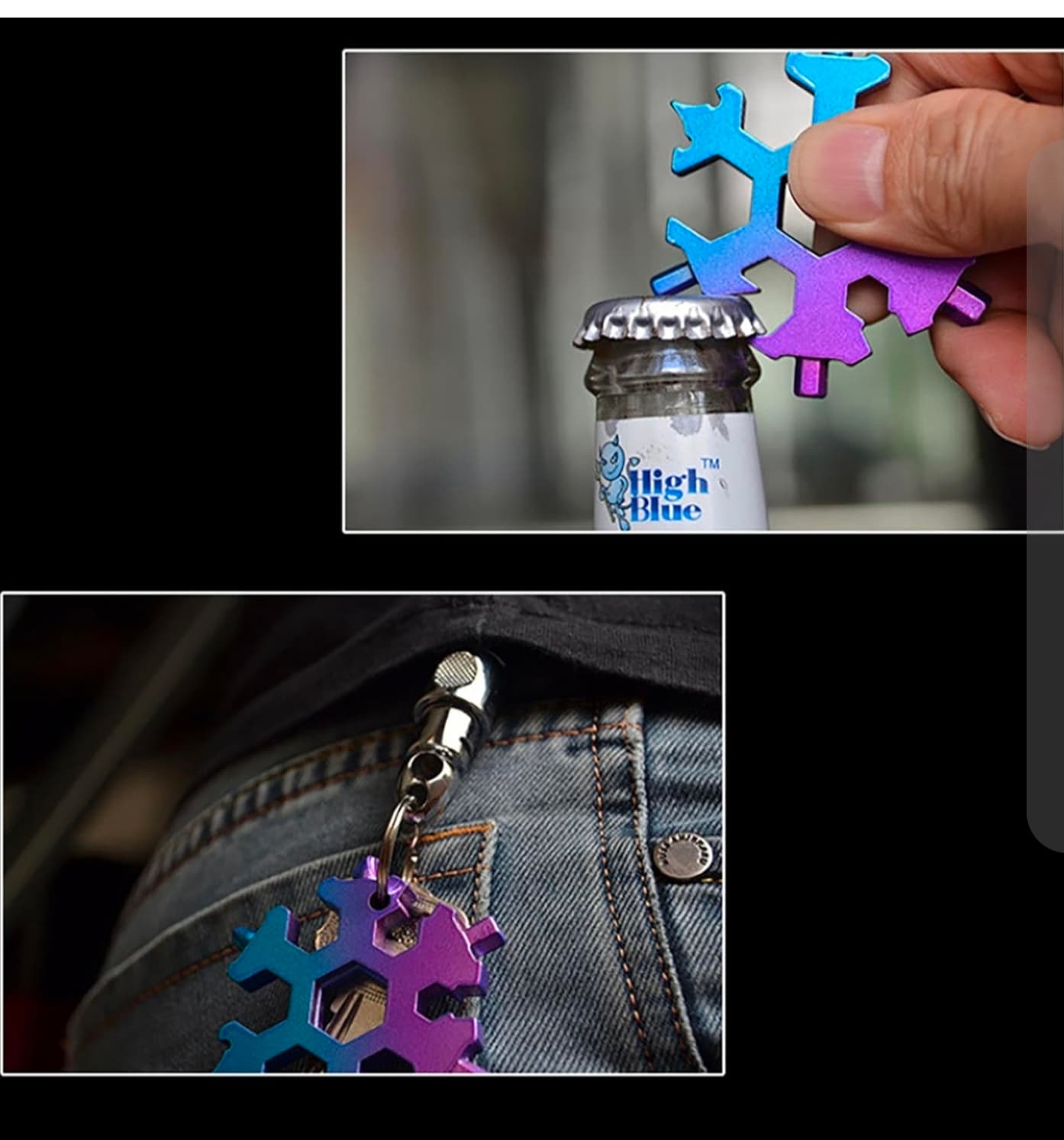 4 Pack Snowflake Multi-Tool 18-in-1 Pocket Size Keychain Wrench Screwdriver NIB - Thumbnail 5