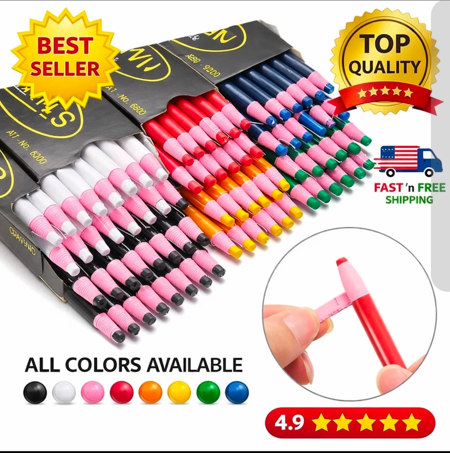 Nian 12 Pack Grease Pencils, Blue NIB Sealed Pack - Thumbnail 2