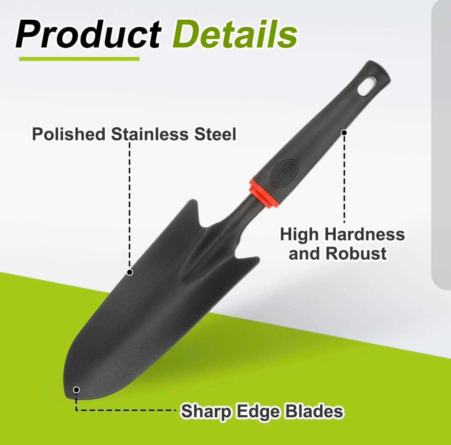 Heavy Duty Garden Trowel Polished Stainless Steel Sharp Edge NIB - Image 1