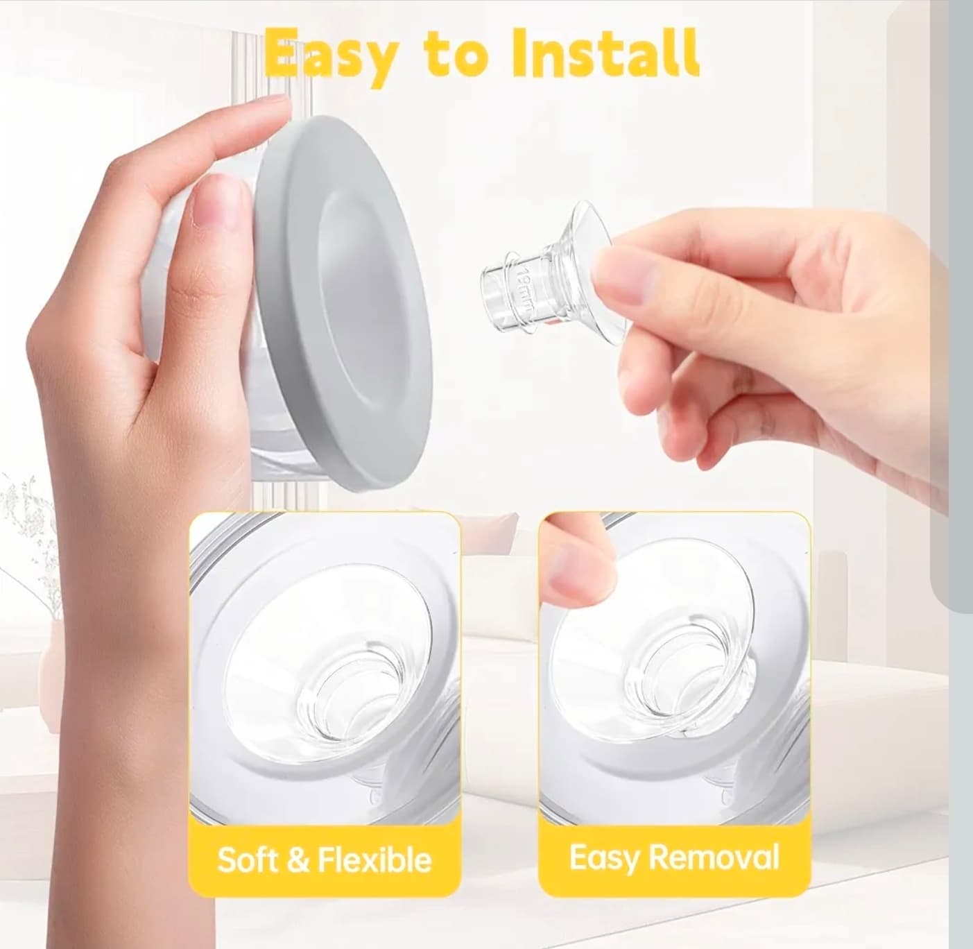 Baby Buddha Breast Pump Flanges Set Comfortable Fit NIB - Thumbnail 5
