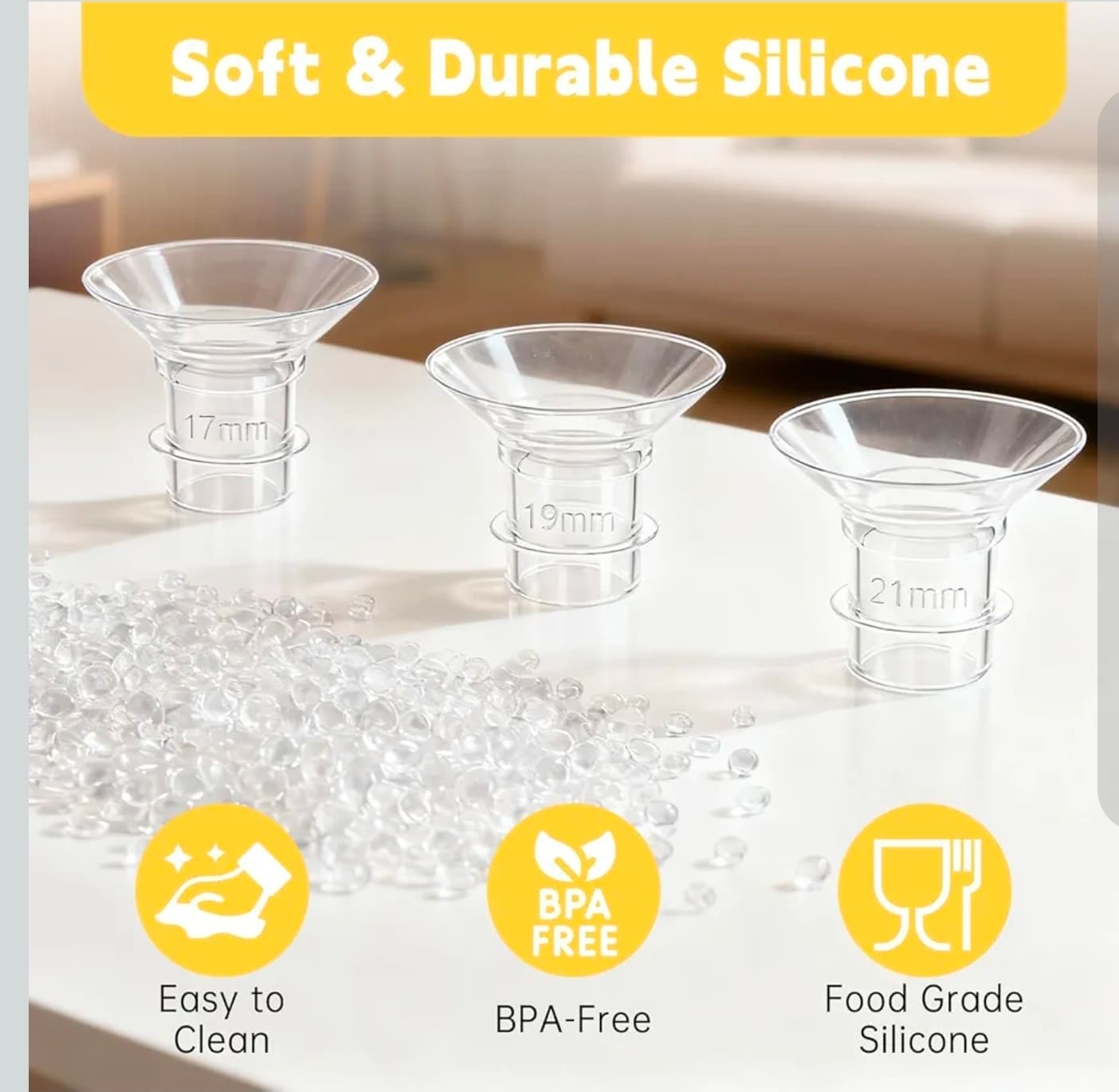 Baby Buddha Breast Pump Flanges Set Comfortable Fit NIB - Thumbnail 4