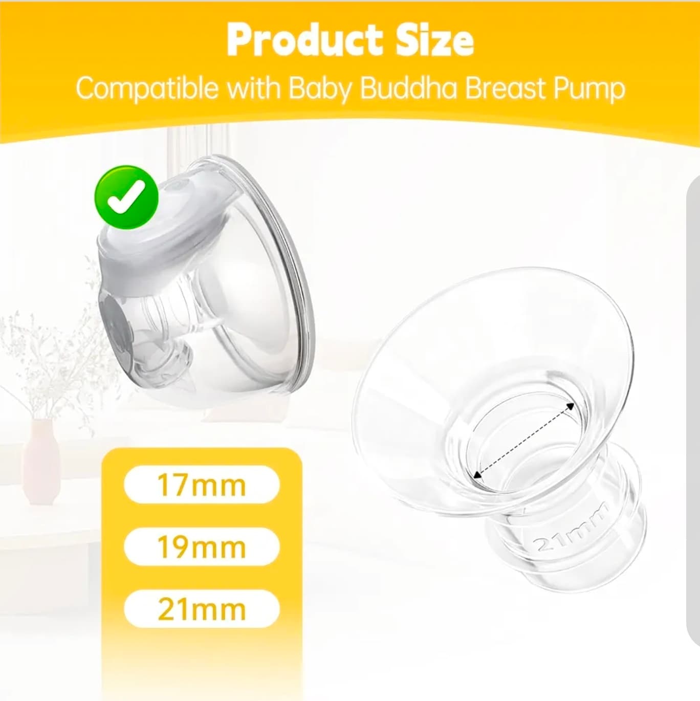 Baby Buddha Breast Pump Flanges Set Comfortable Fit NIB - Thumbnail 2