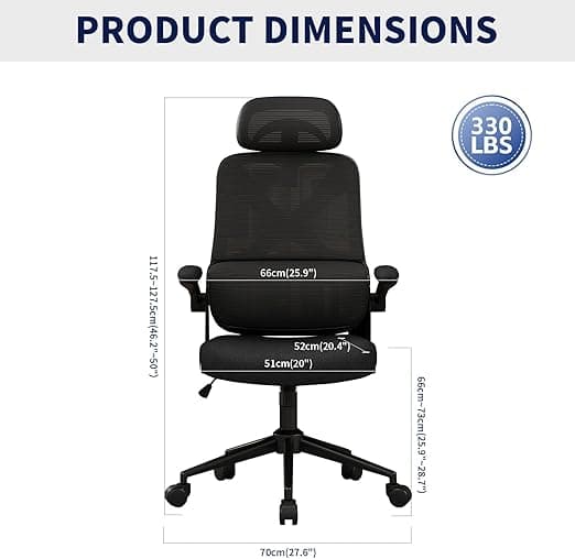 NEW Ergonomic Office Chair with Adjustable Headrest and Recline - Thumbnail 4