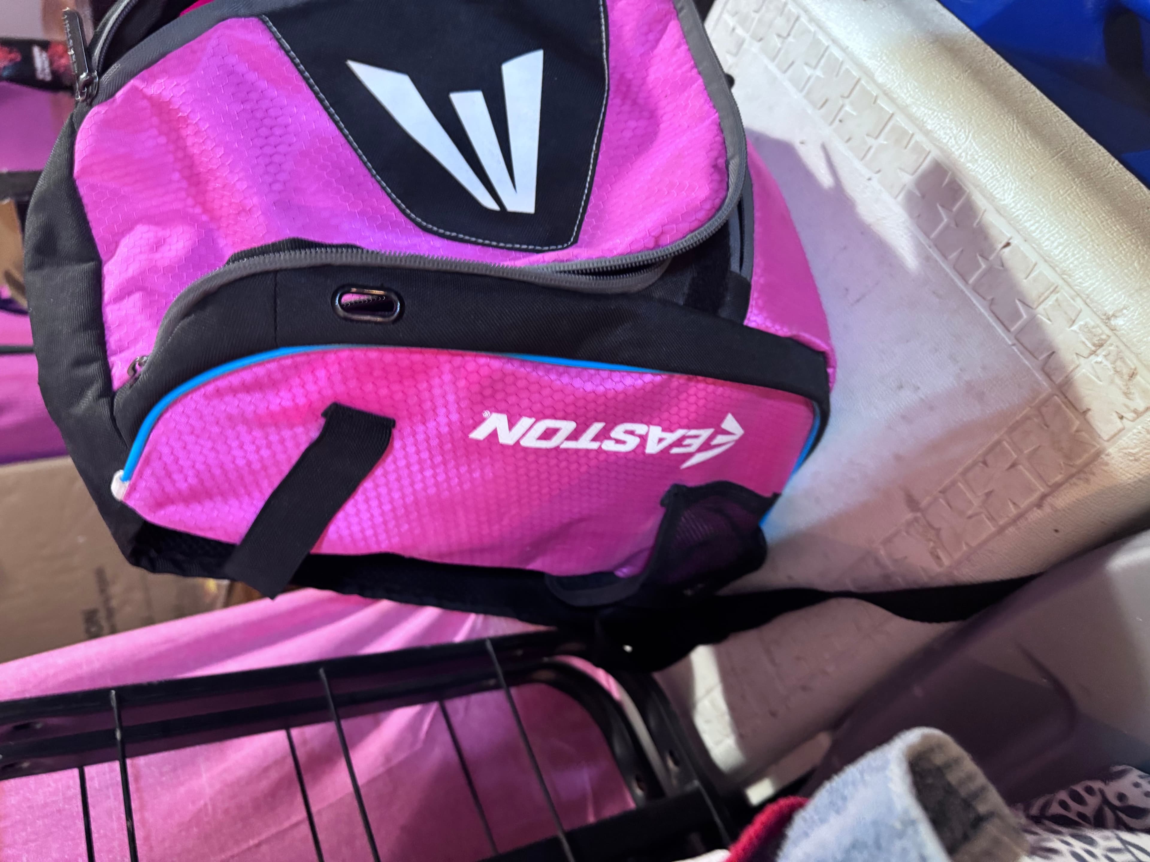 Easton Pink Backpack & Rawlings Baseball Glove