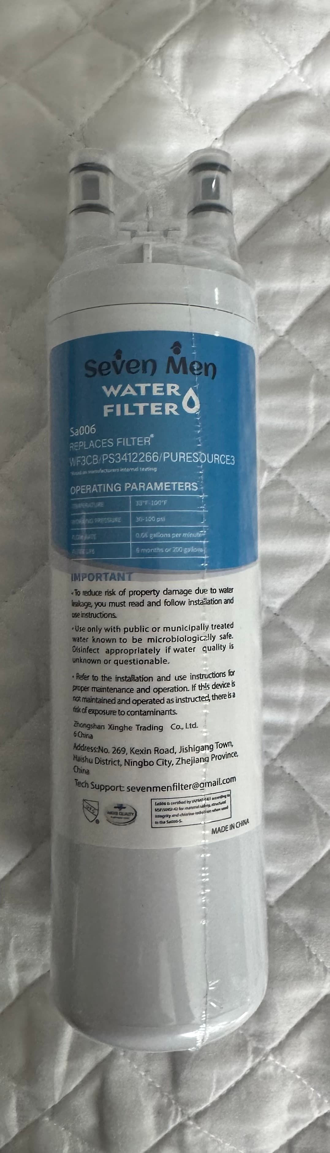 Seven Men Sa006 Refrigerator Water Filter - Replaces WF3CB / PS3412266 / PURESOURCES3 | Frigidaire Electrolux - Thumbnail 5