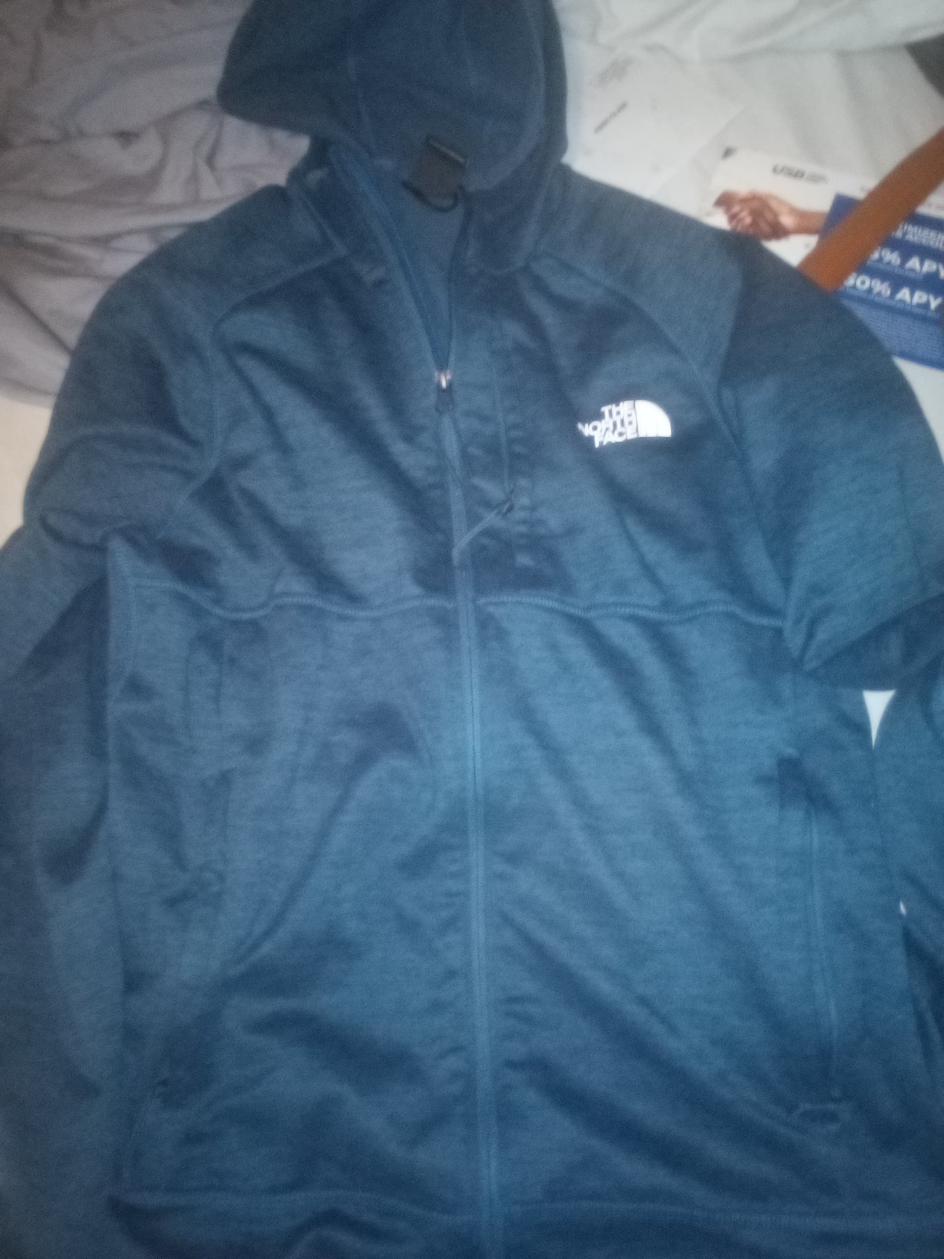 The North Face Blue Full-Zip Hoodie - Thumbnail 2