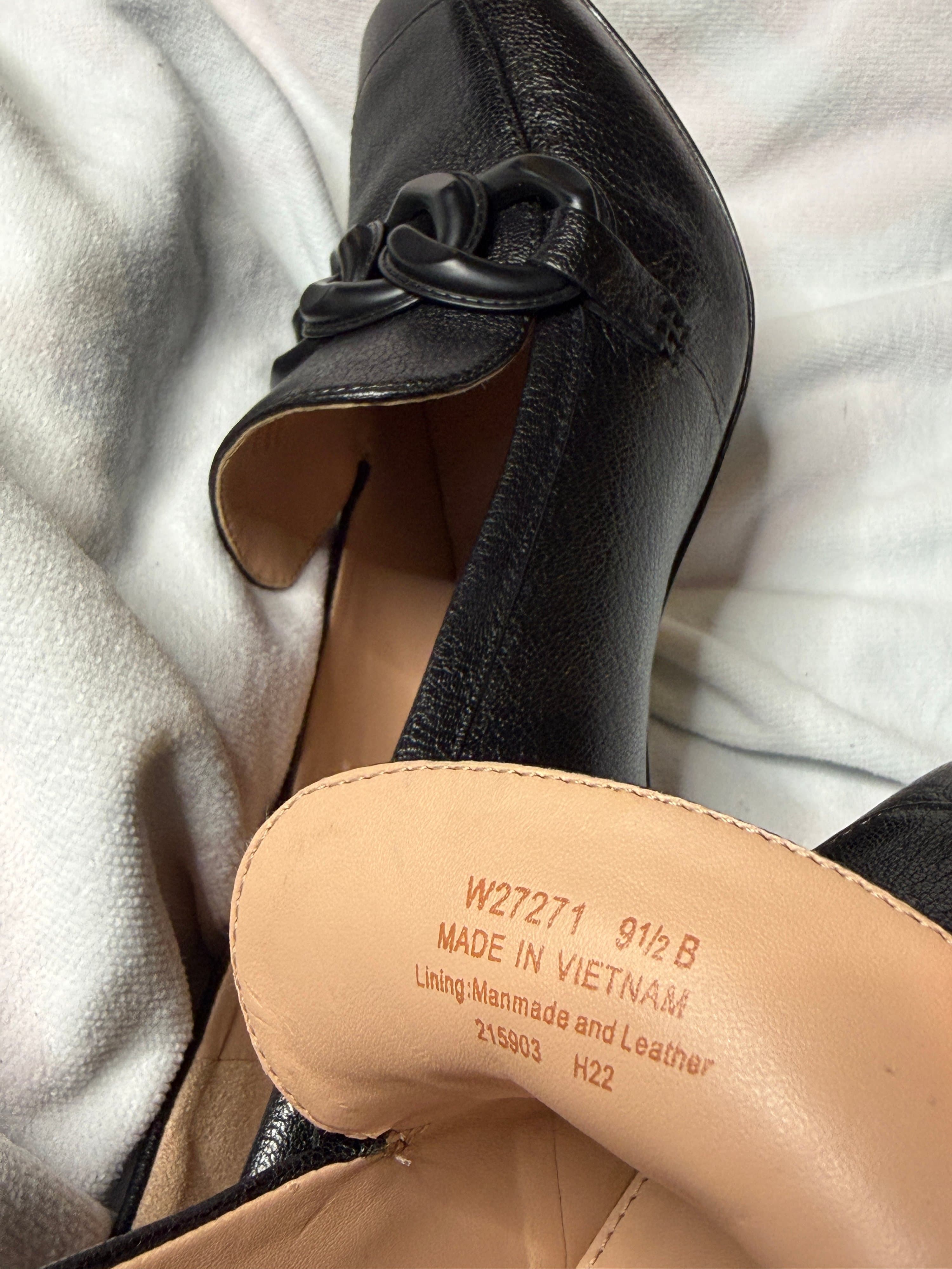 Cole Haan Chrystie Block Heel Women's Black Loafers with Chain Detail Size 9.5B - Thumbnail 4