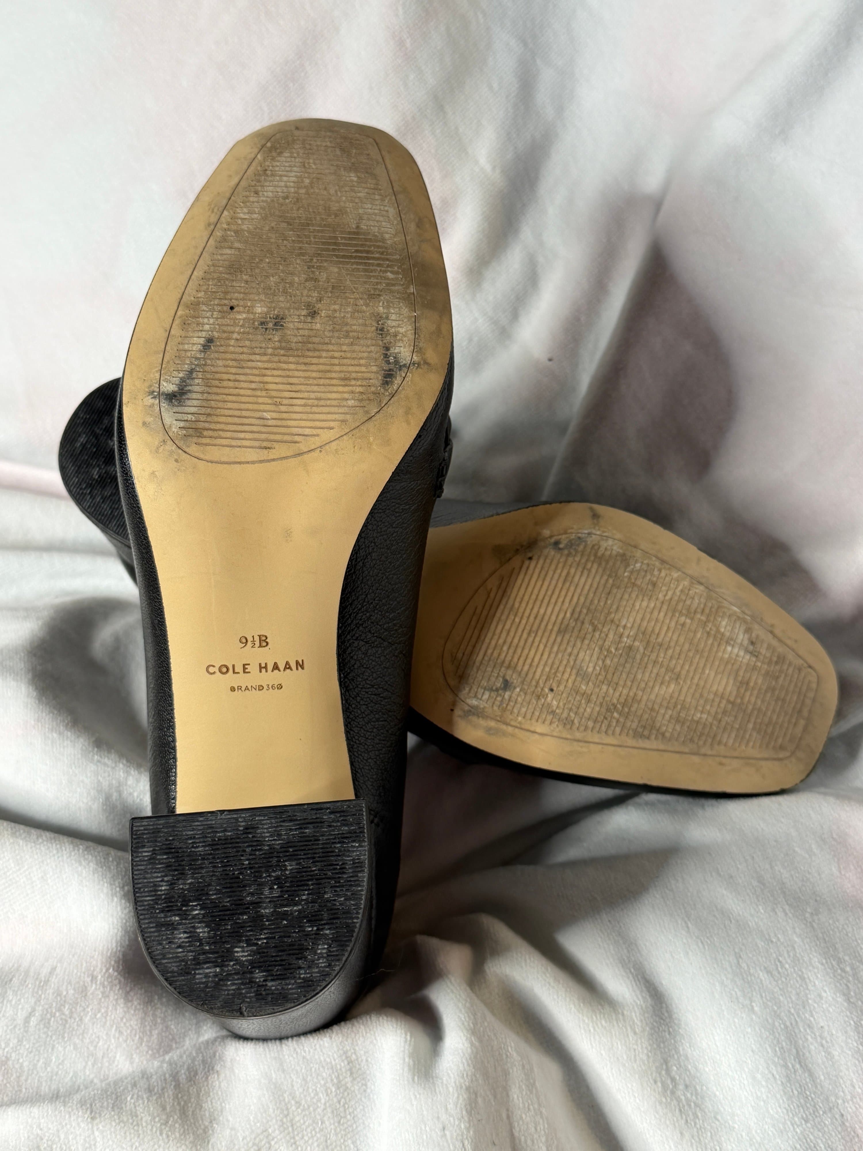 Cole Haan Chrystie Block Heel Women's Black Loafers with Chain Detail Size 9.5B - Thumbnail 3