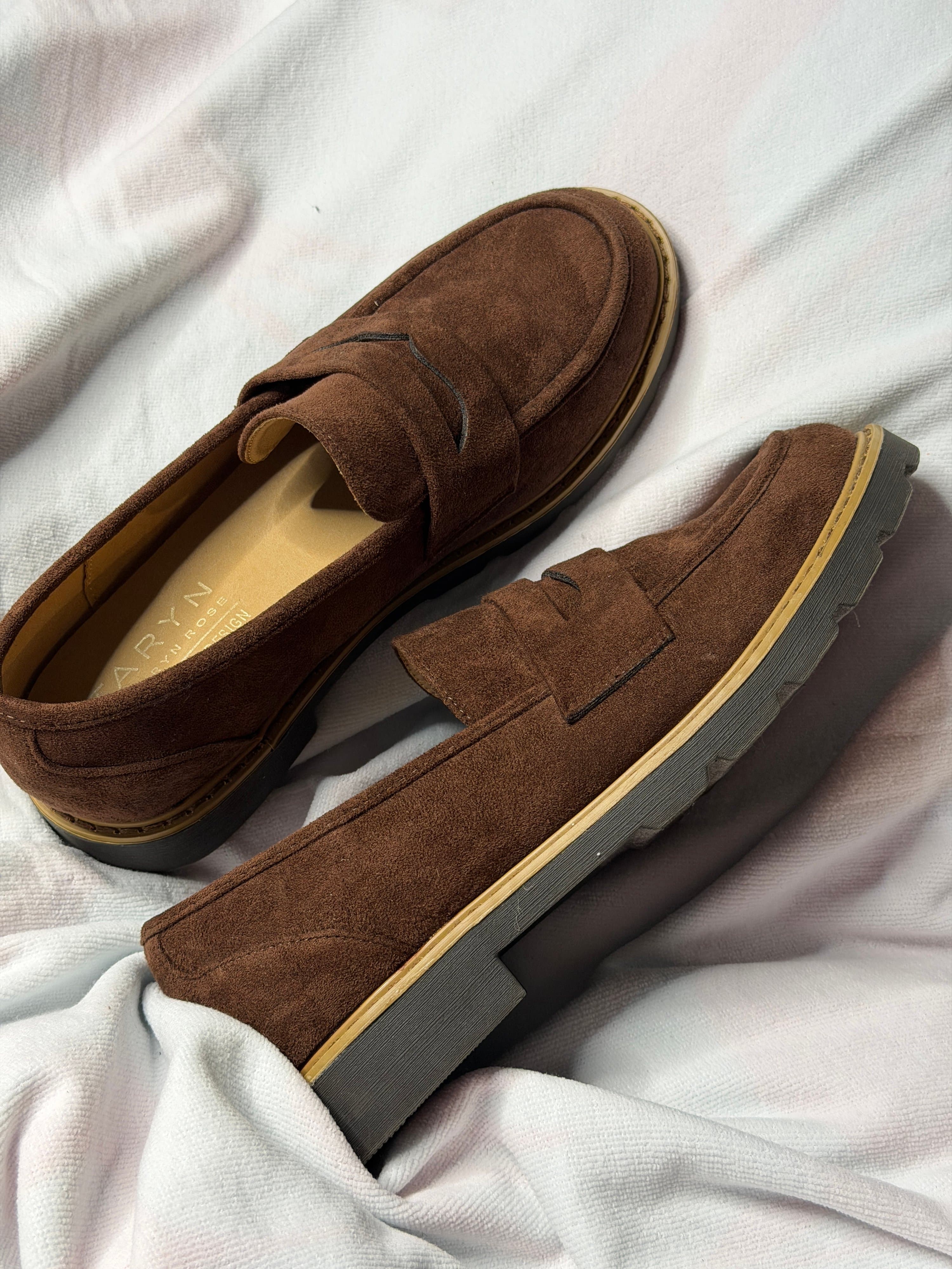 Taryn Rose Women's Brown Suede Loafers Size 8 - Thumbnail 3