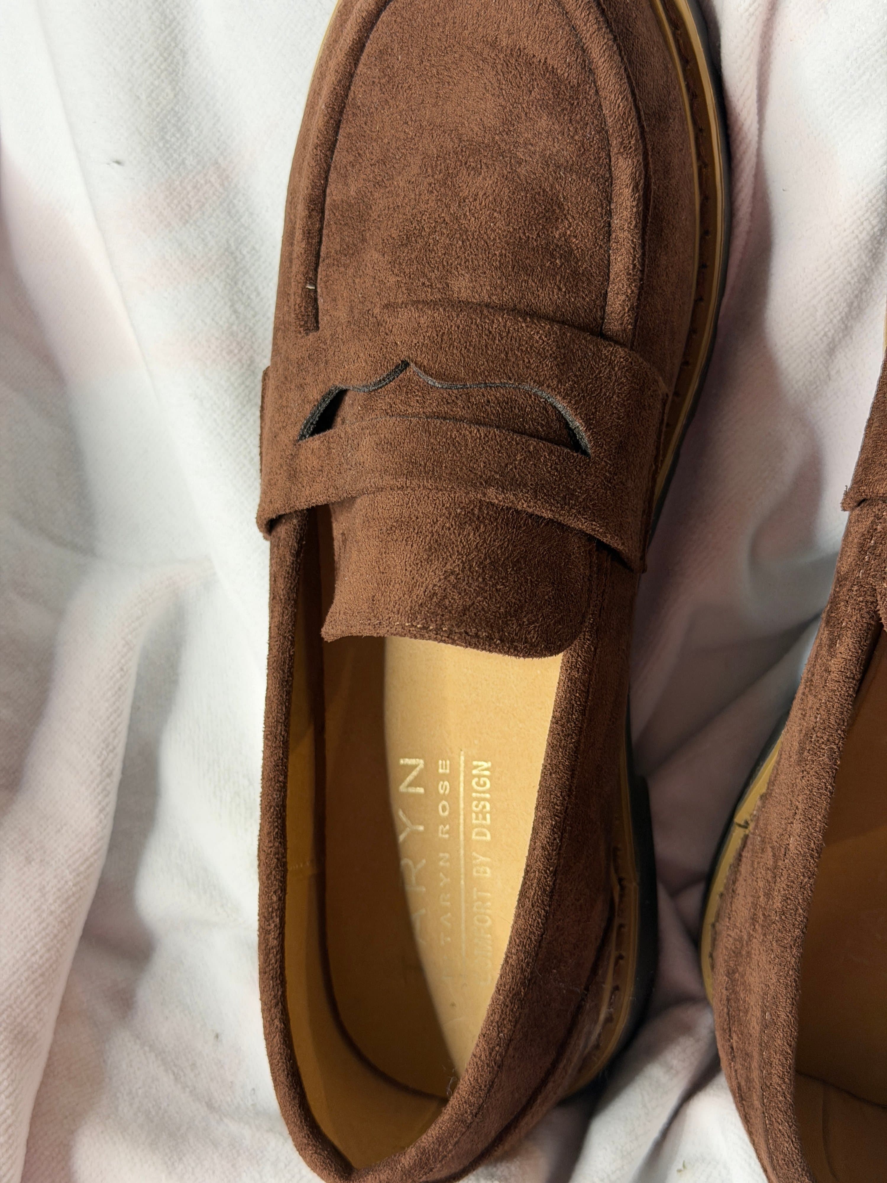 Taryn Rose Women's Brown Suede Loafers Size 8 - Thumbnail 2