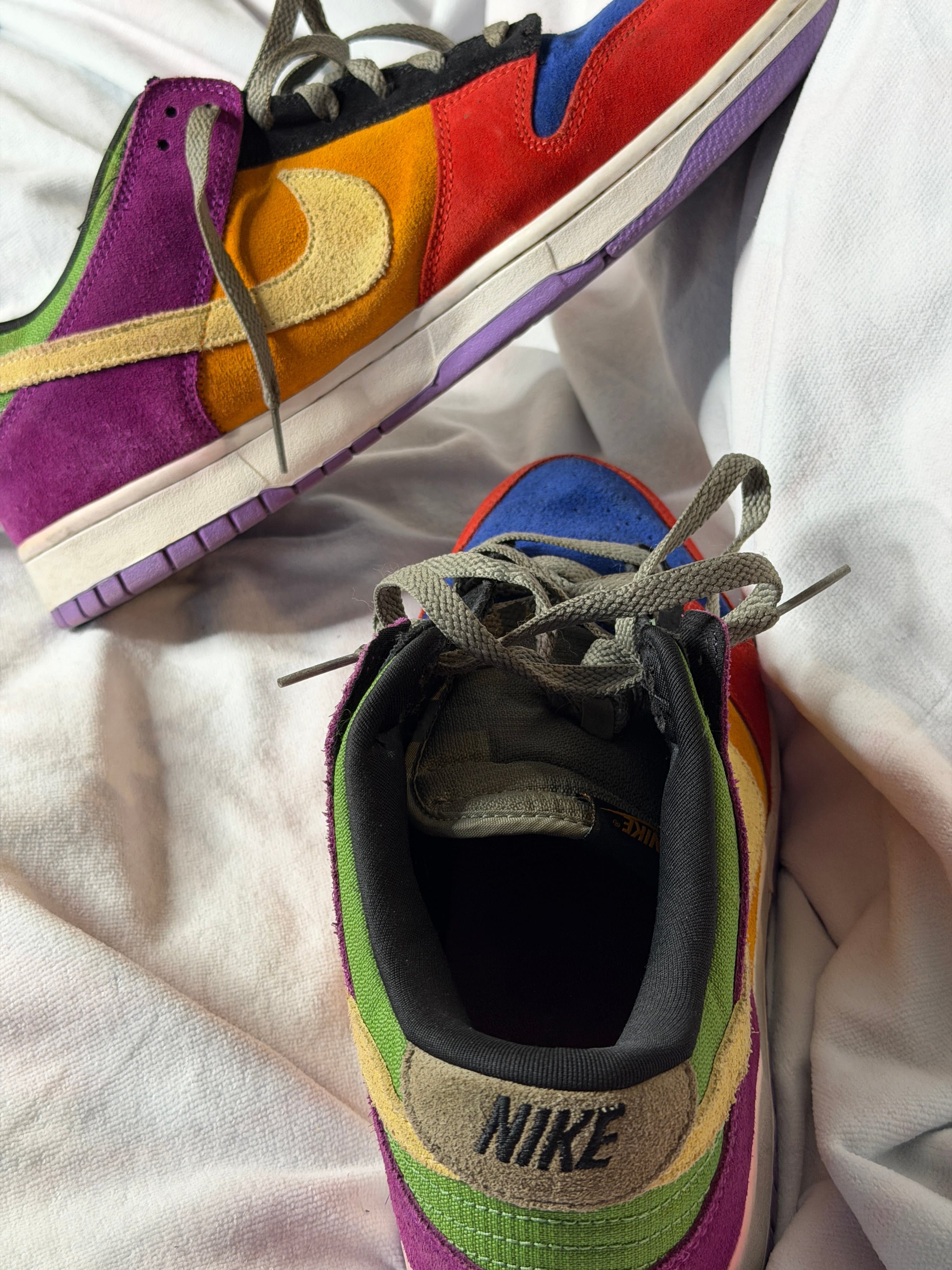 Nike Dunk Low Multicolor Suede Sneakers Size 13 - Thumbnail 8