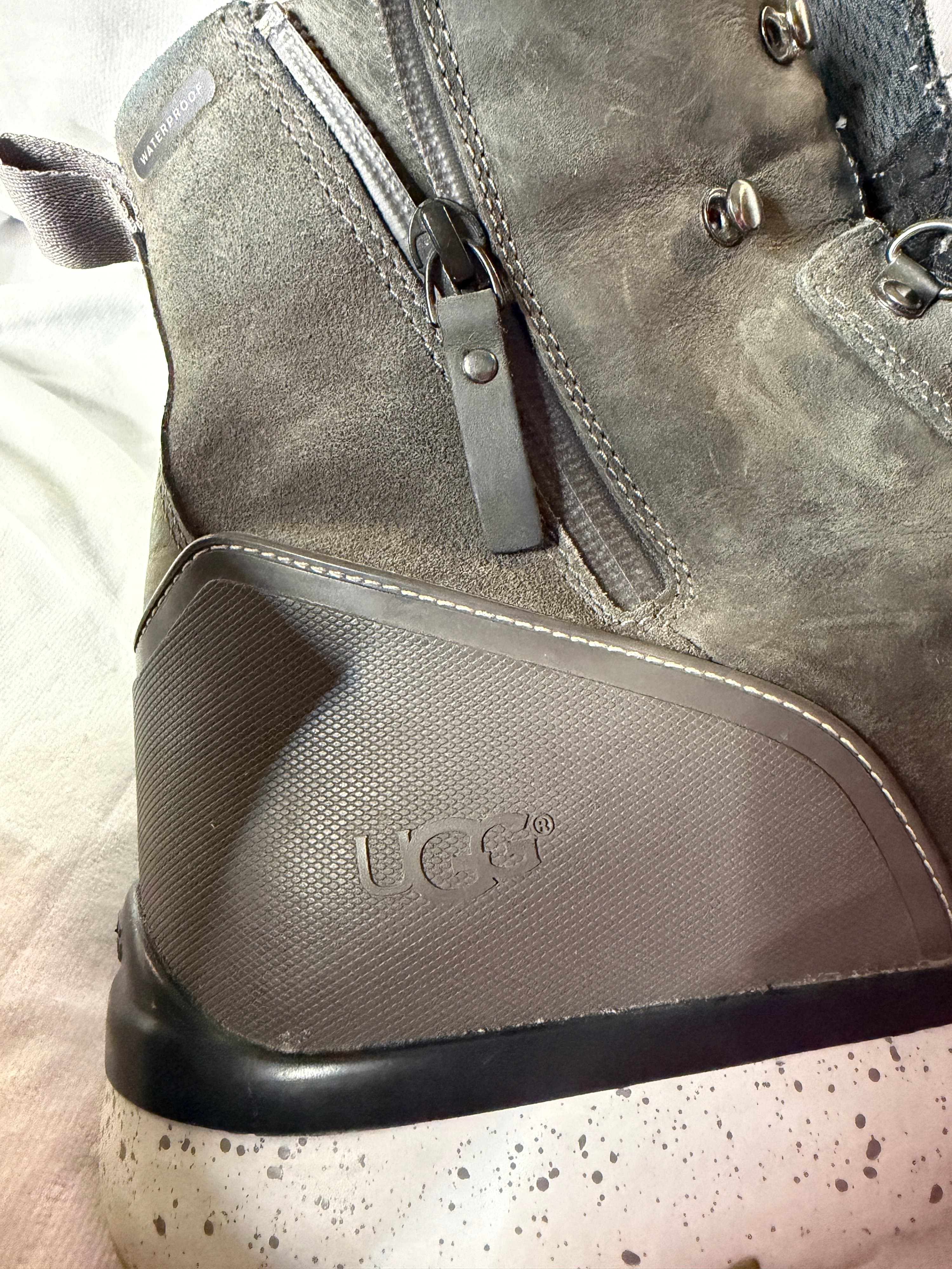 UGG Men's Waterproof Lace-Up Boots with Side Zipper - Thumbnail 6