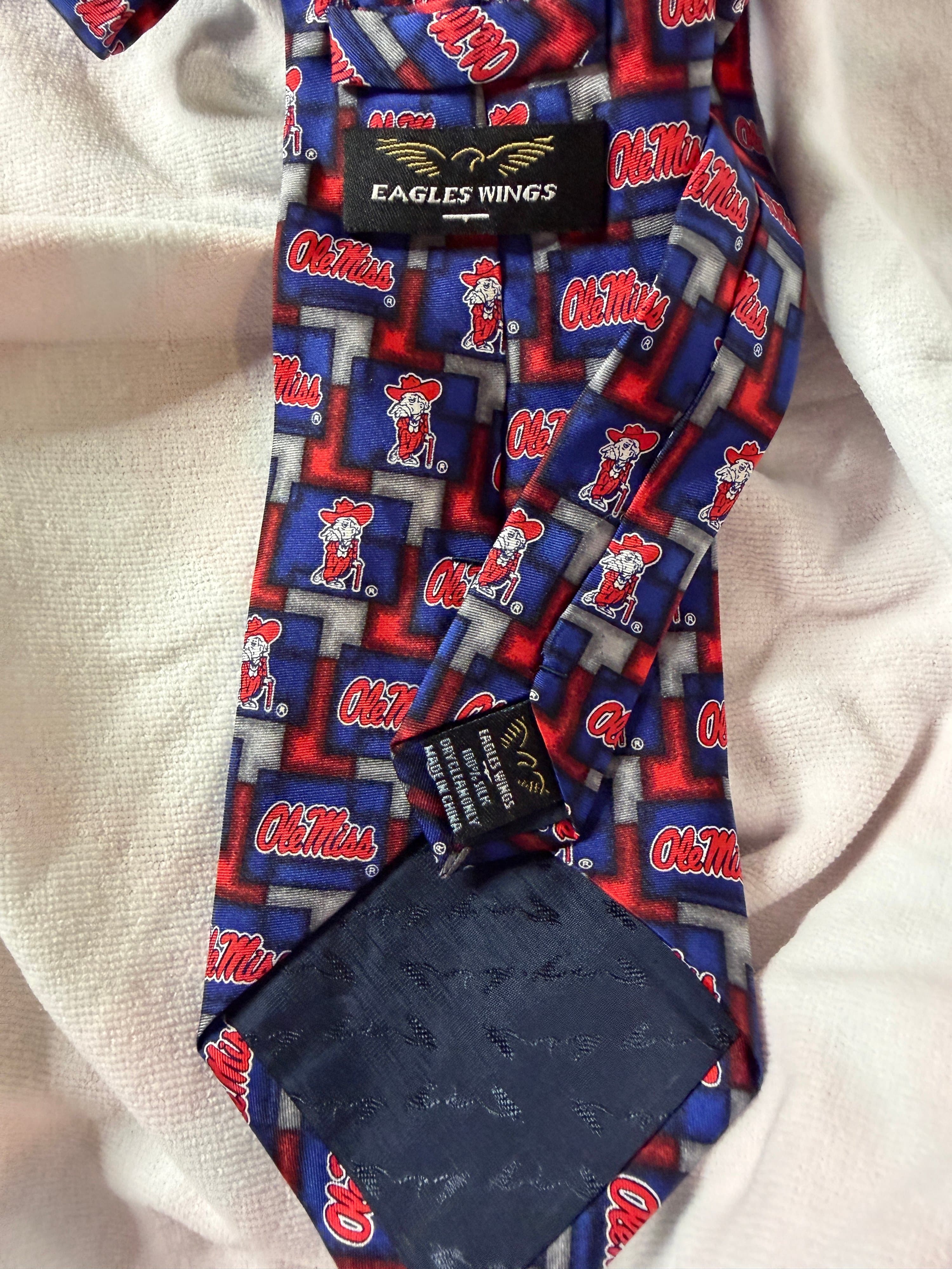 Eagles Wings Ole Miss Patterned Necktie - Thumbnail 2
