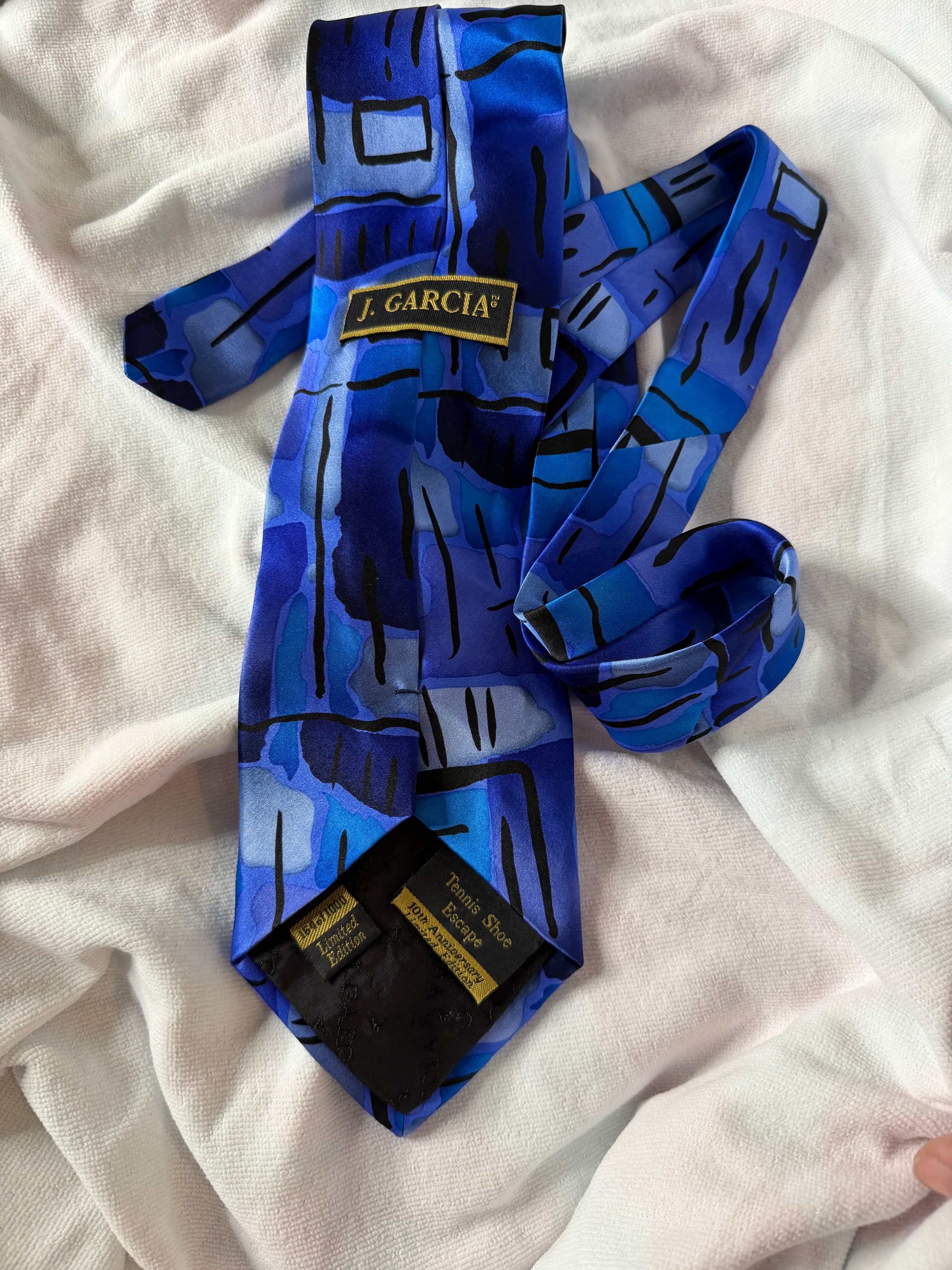 J. Garcia Limited Edition Silk Tie — “Tennis Shoe Escape” (No. 164/1000) - Thumbnail 2