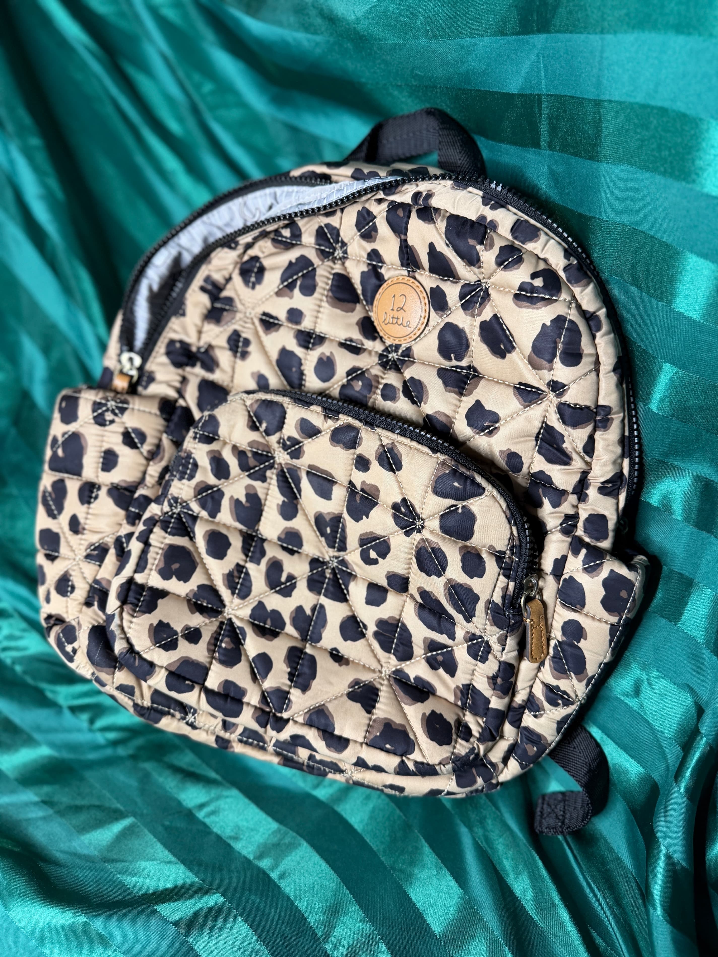 TWELVElittle Little Companion 2.0 Quilted Leopard Print Diaper Backpack