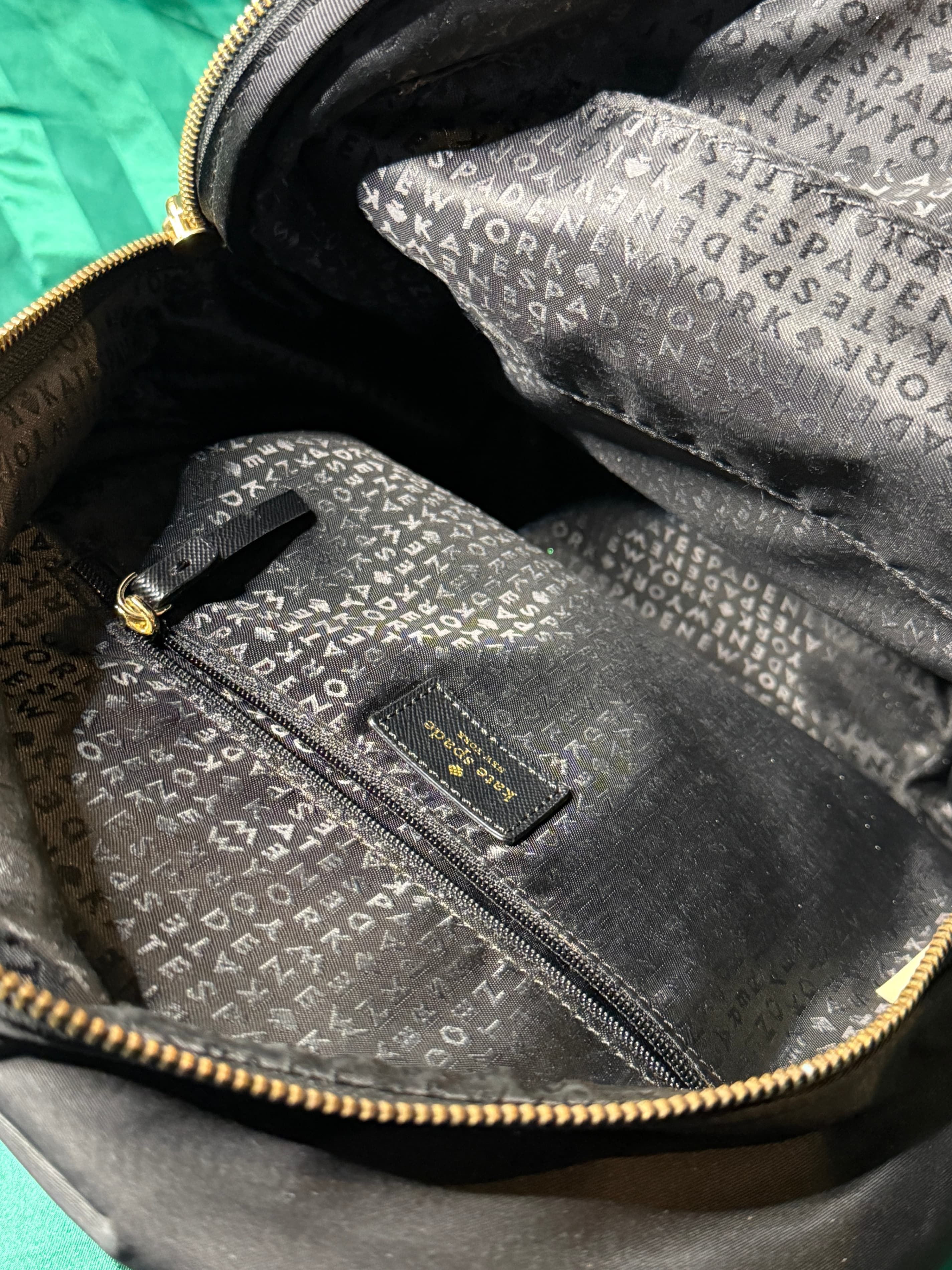 Kate Spade Wilson Road Small Bradley Black Nylon Backpack Gold Zip - Thumbnail 3