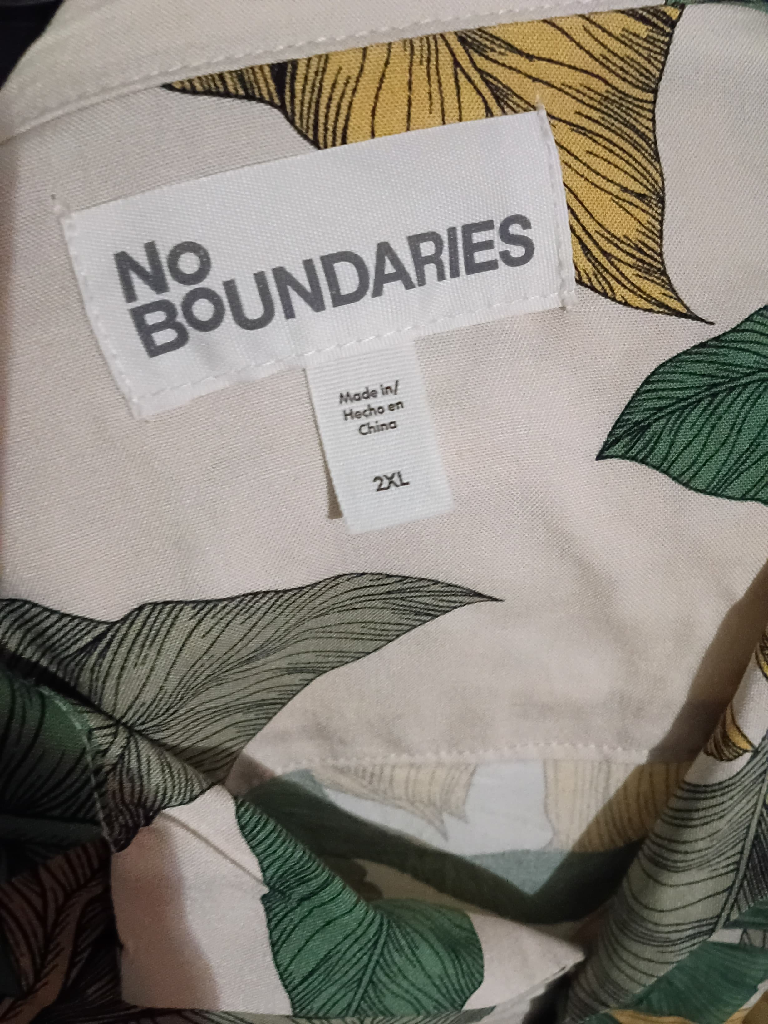 Tropical Leaf Print Shirt 2XL - Thumbnail 2