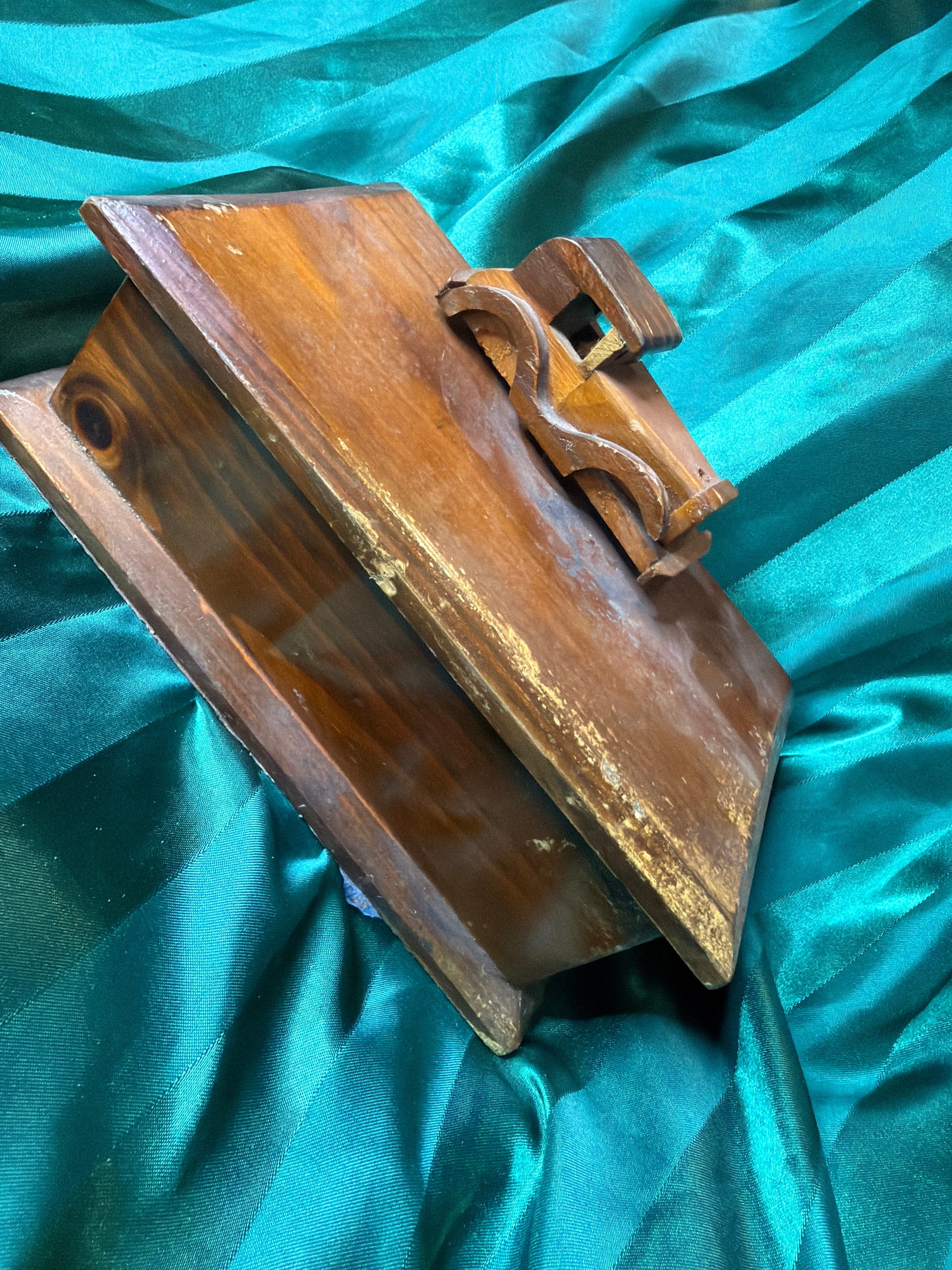 Vintage Wooden Trinket Box with Rotating Car Figurine – Film Prop - Thumbnail 2