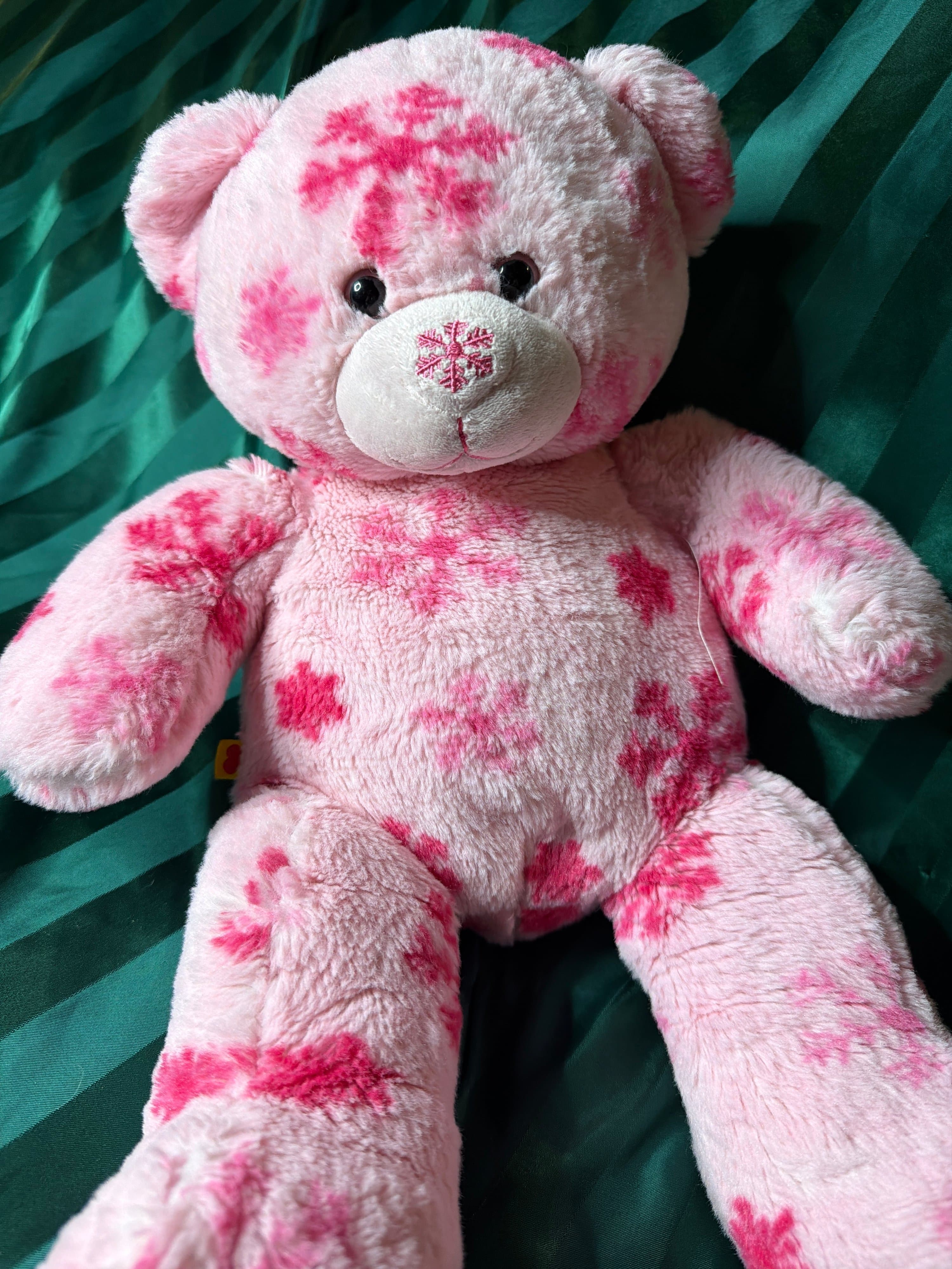 BUILD A BEAR Pink Snowflake Teddy Bear Plush