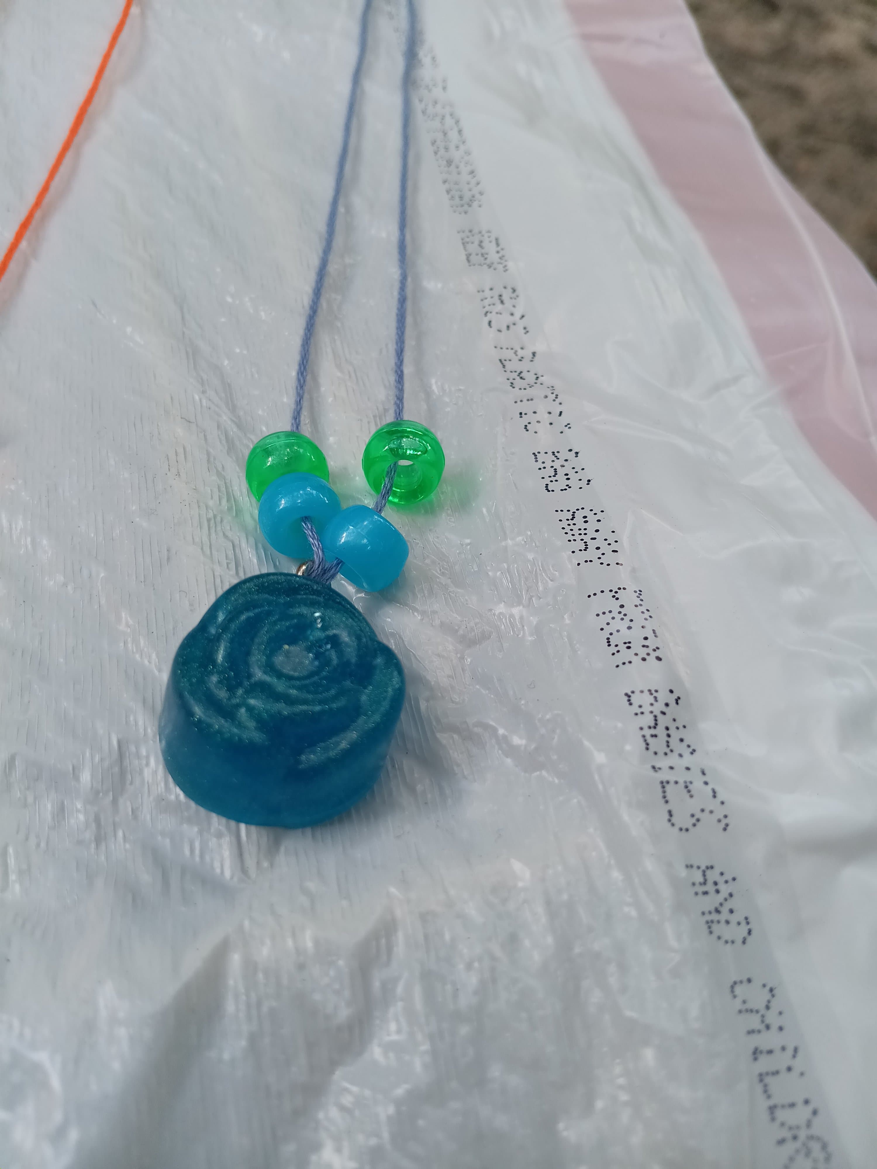 Homemade Resin Small Rose Necklace