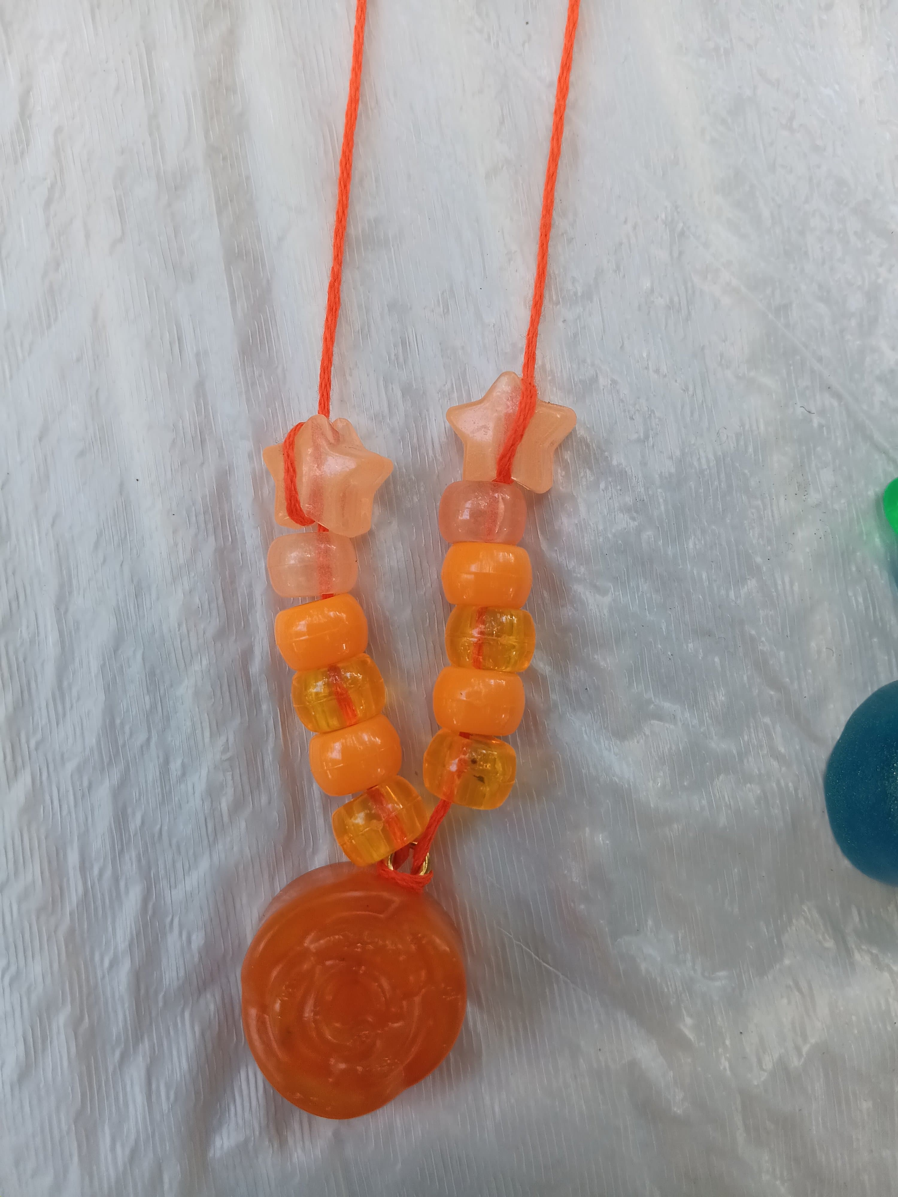 Homemade Resin Small Rose Necklace - Thumbnail 2