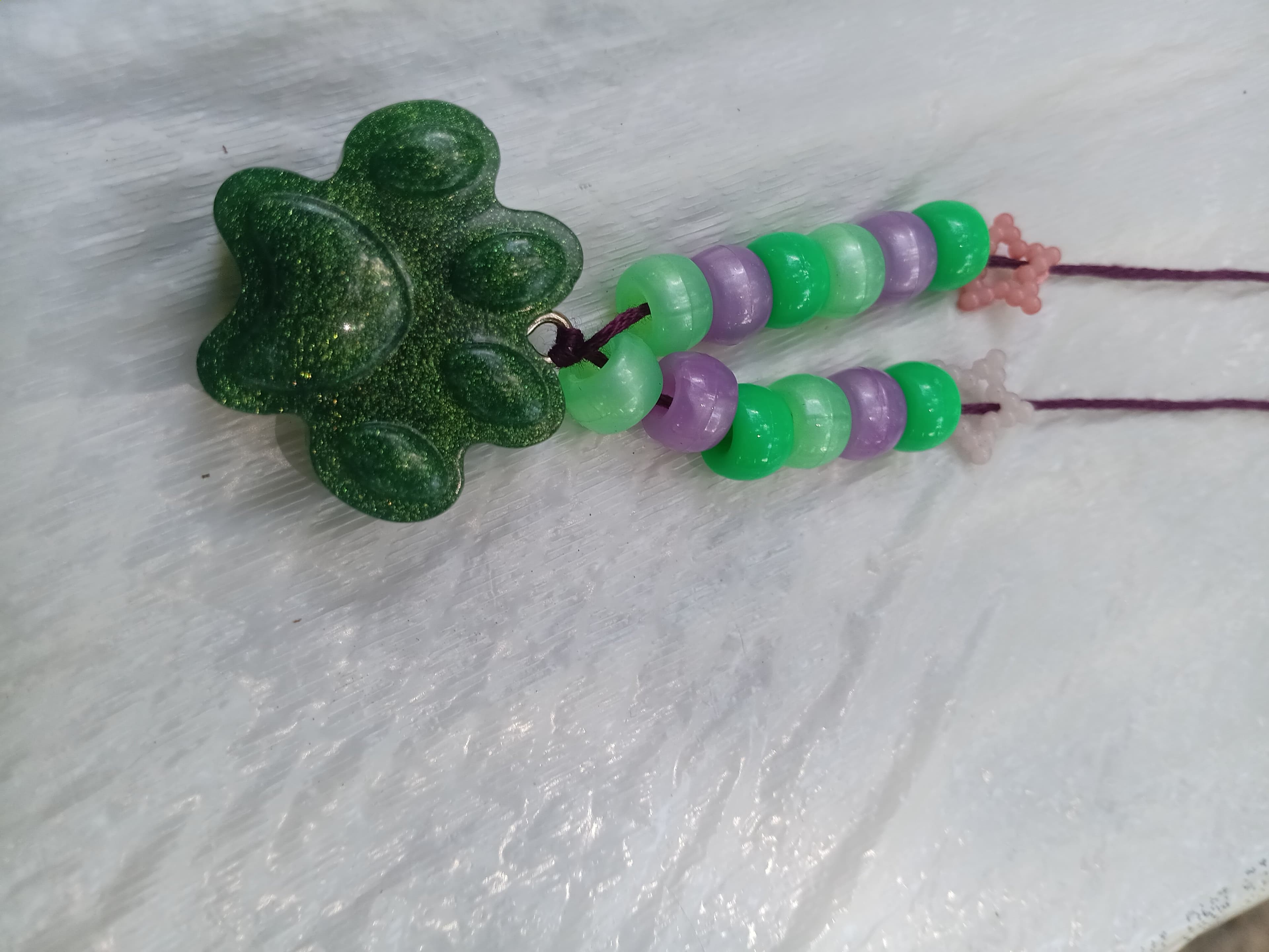 Handmade resin paw print necklace - Thumbnail 6