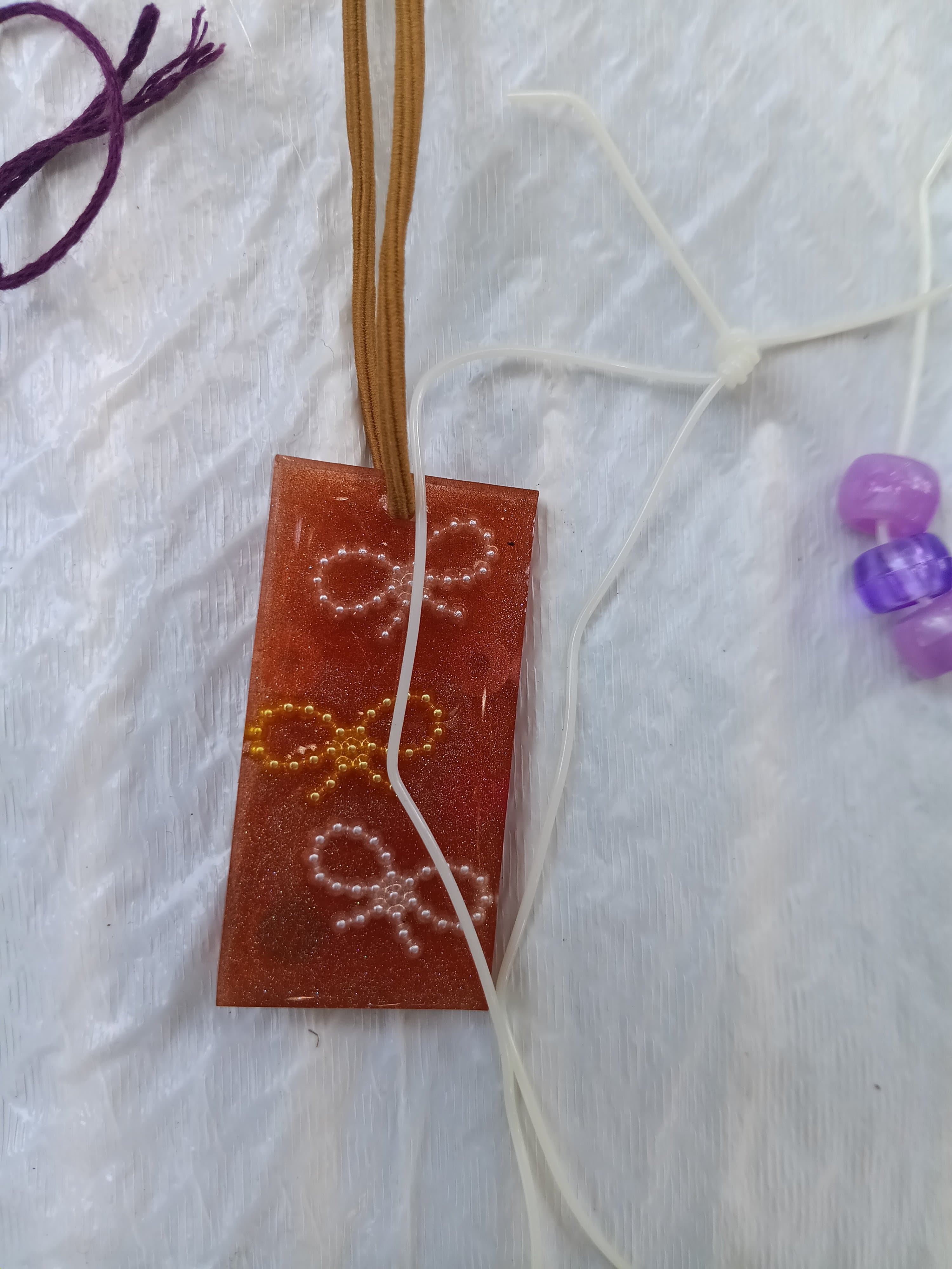 Homemade Resin Random Shapes Necklace - Thumbnail 12