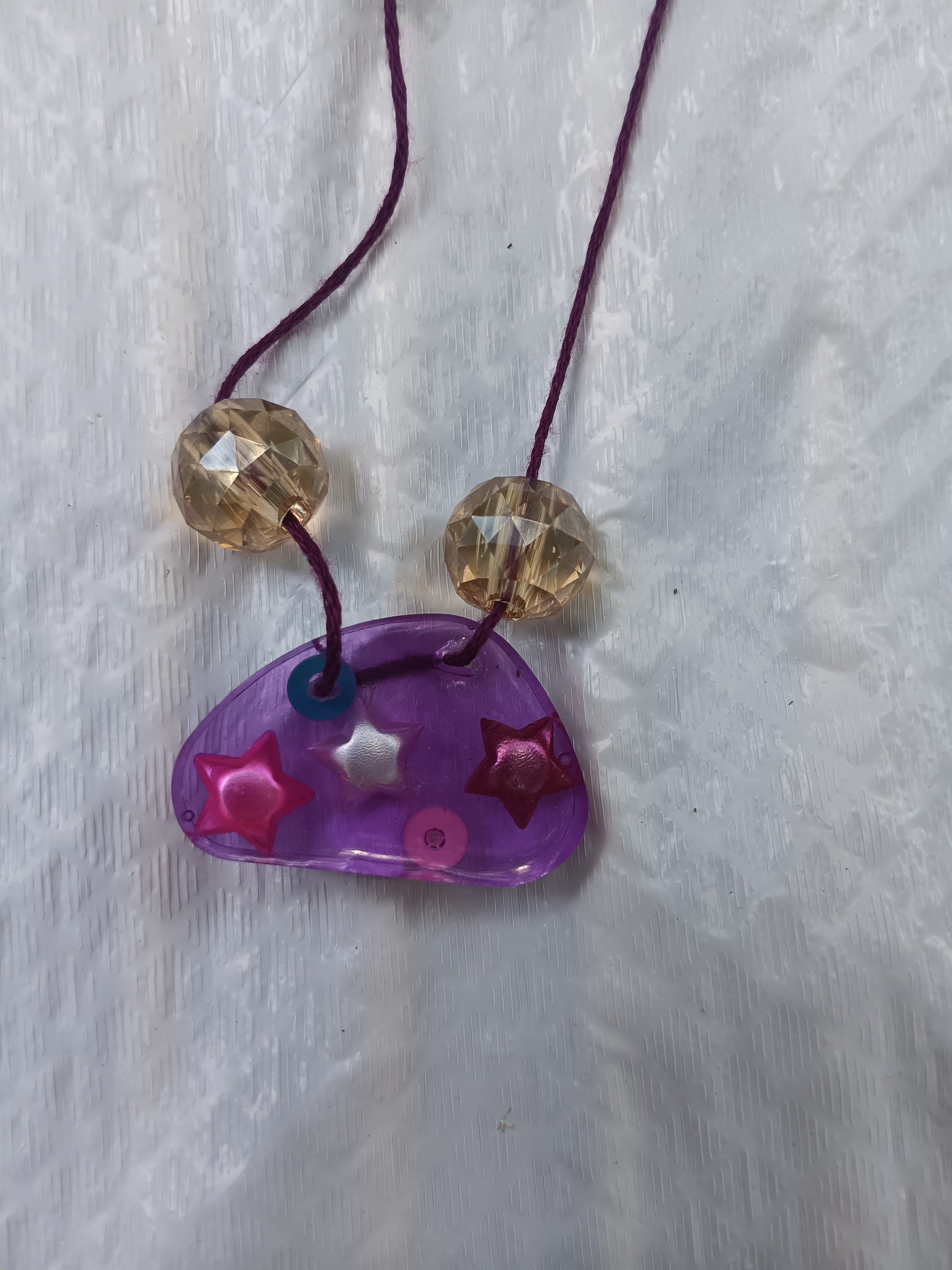 Homemade Resin Random Shapes Necklace - Thumbnail 4