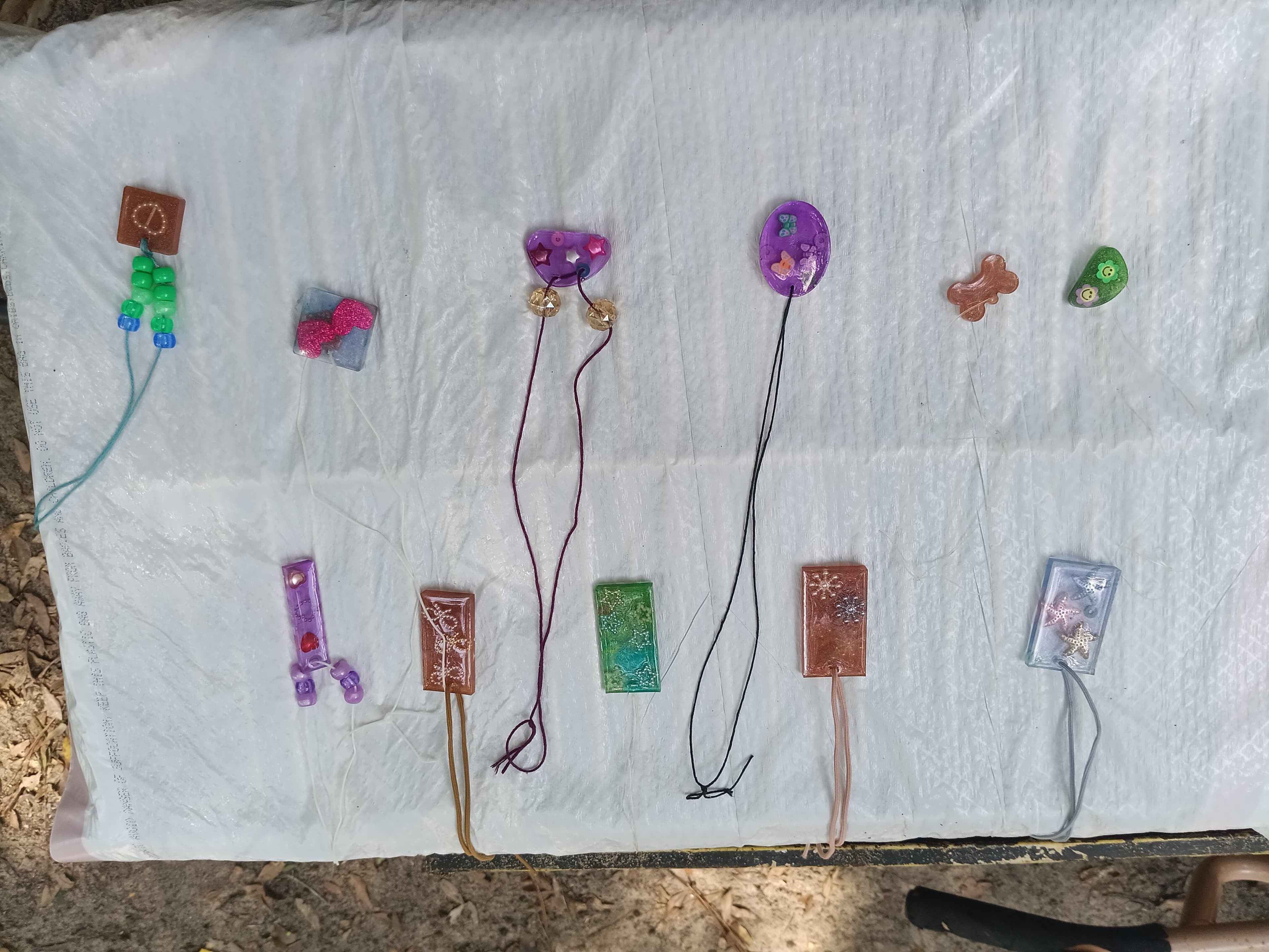Homemade Resin Random Shapes Necklace