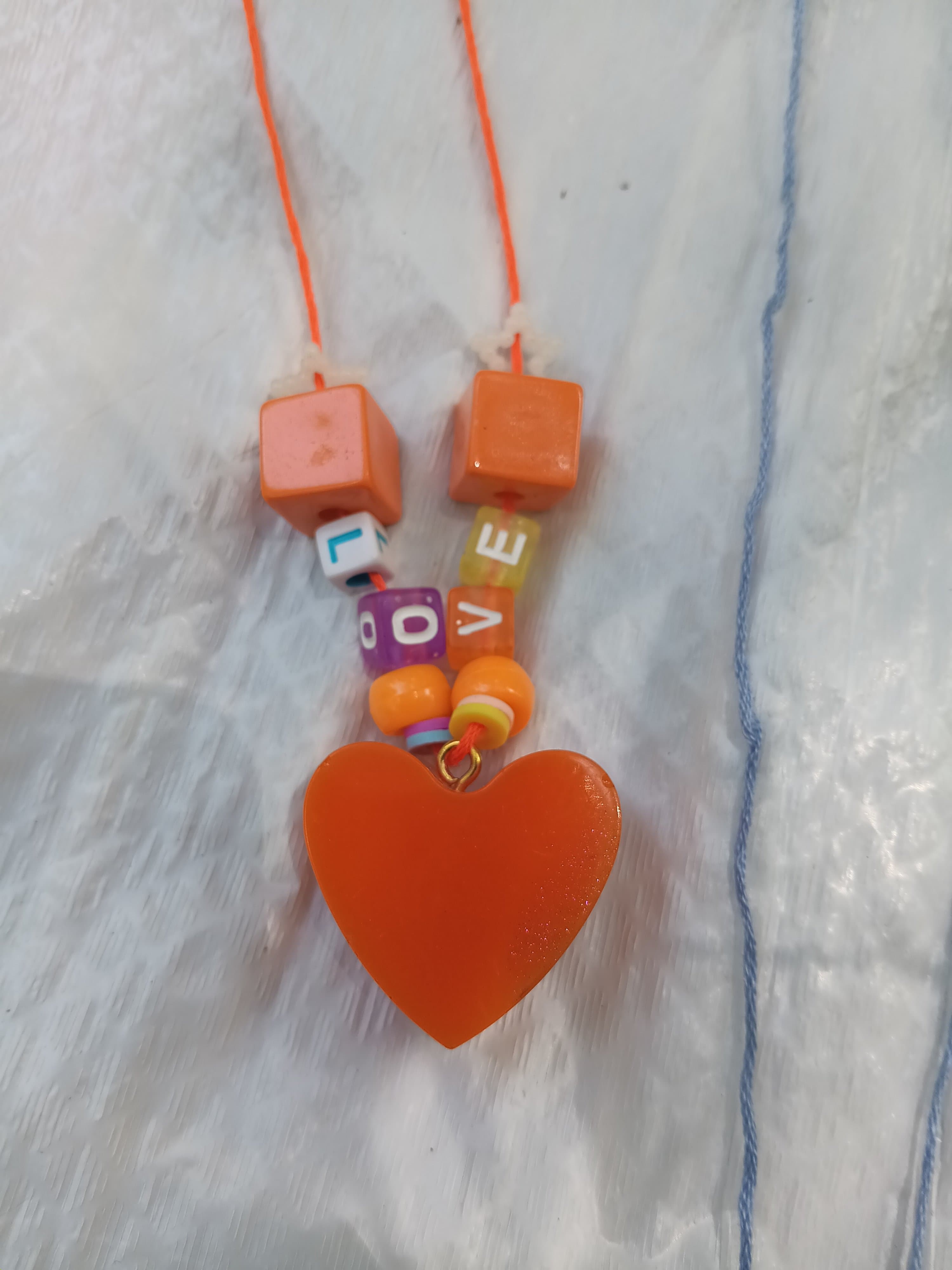 Handmade Epoxy Resin Heart Necklaces - Thumbnail 6