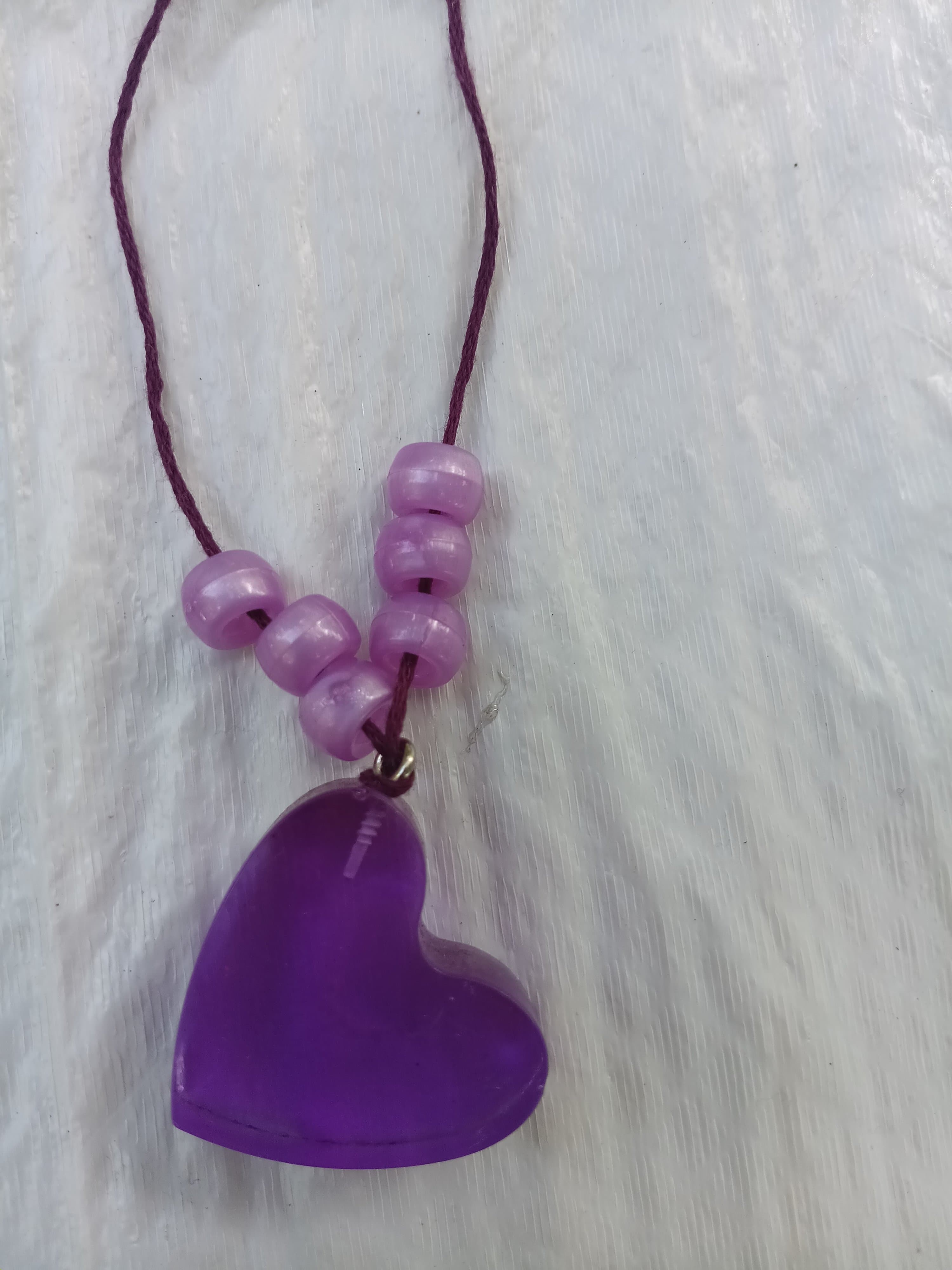 Handmade Epoxy Resin Heart Necklaces - Thumbnail 3