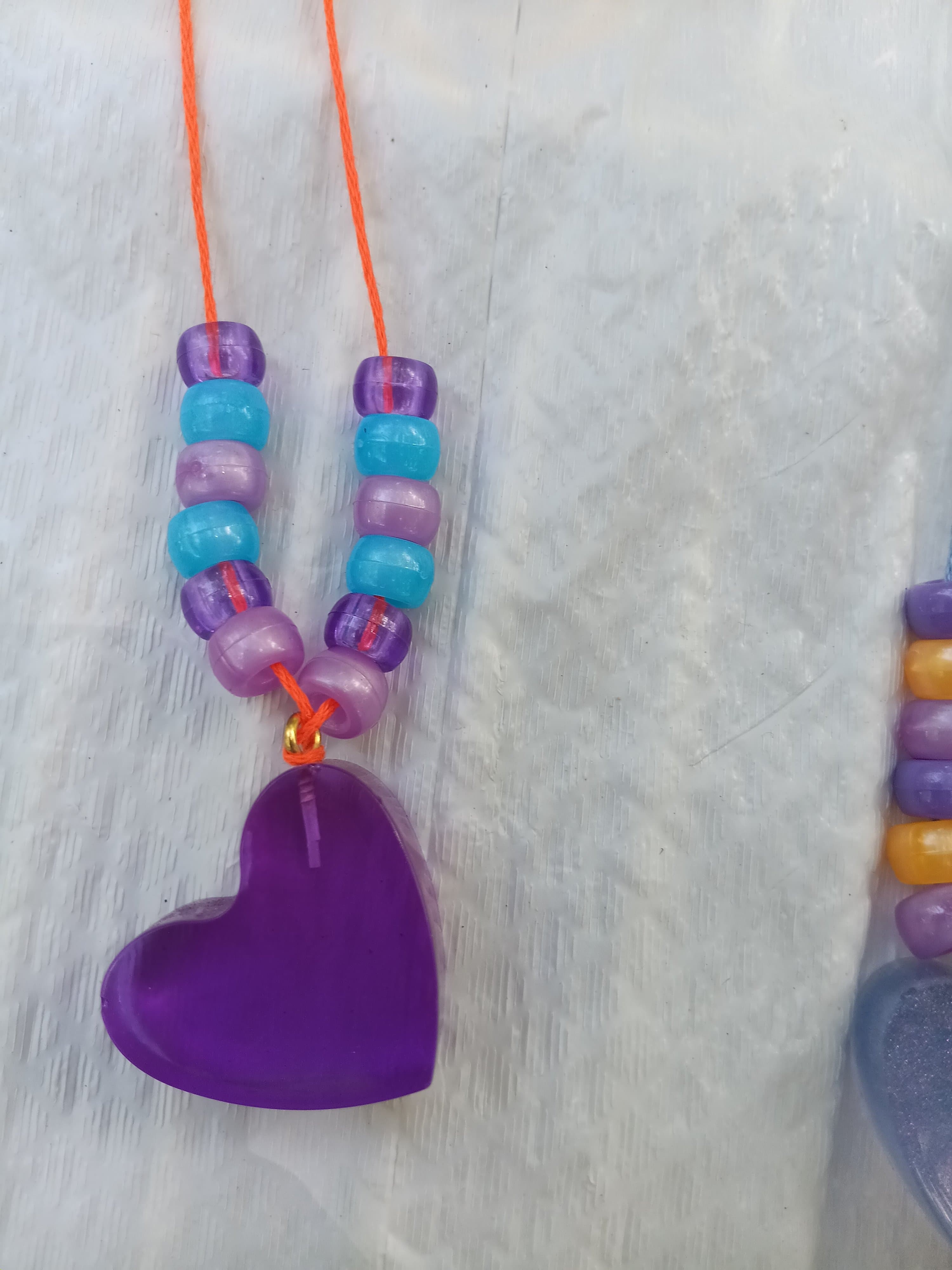Handmade Epoxy Resin Heart Necklaces - Thumbnail 2