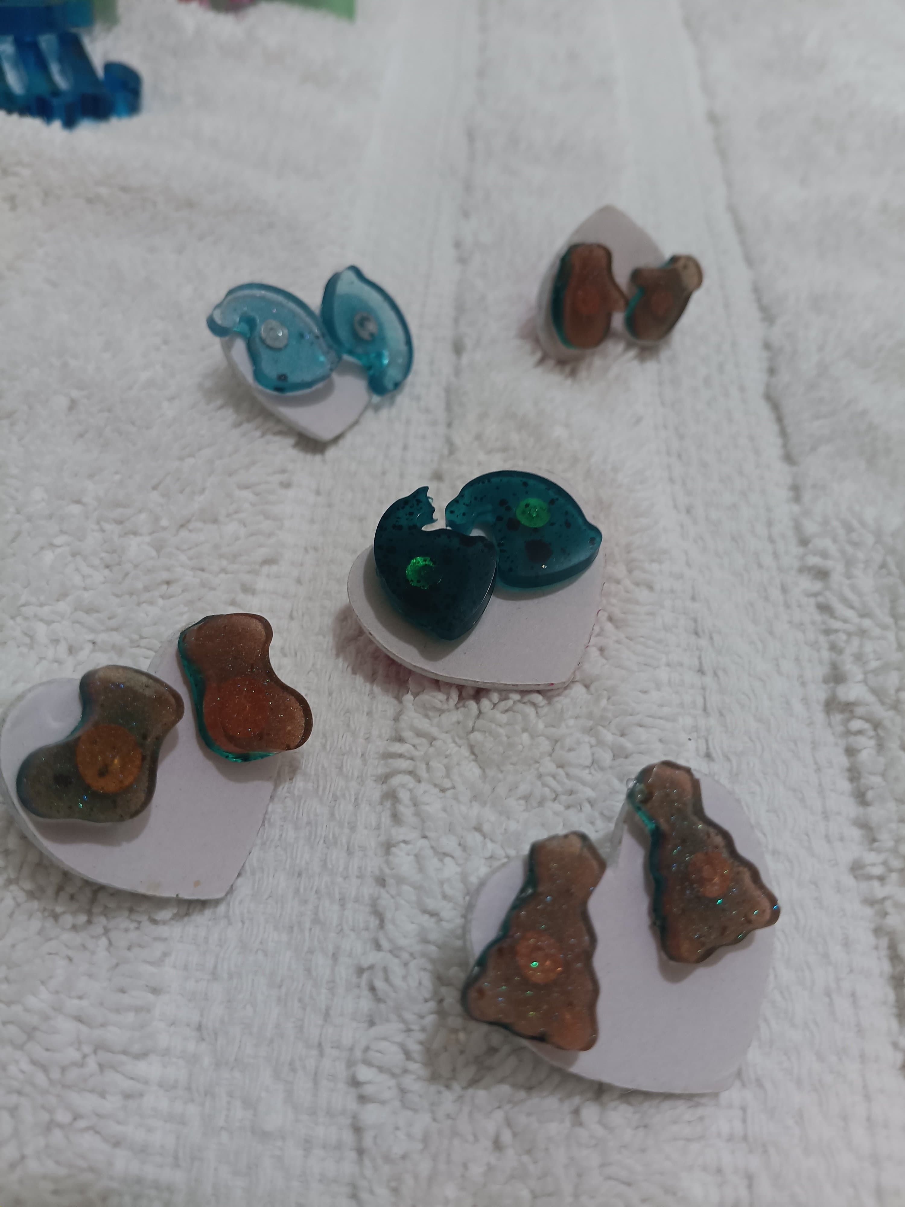 Handmade Resin Christmas/Winter Earrings - Thumbnail 6