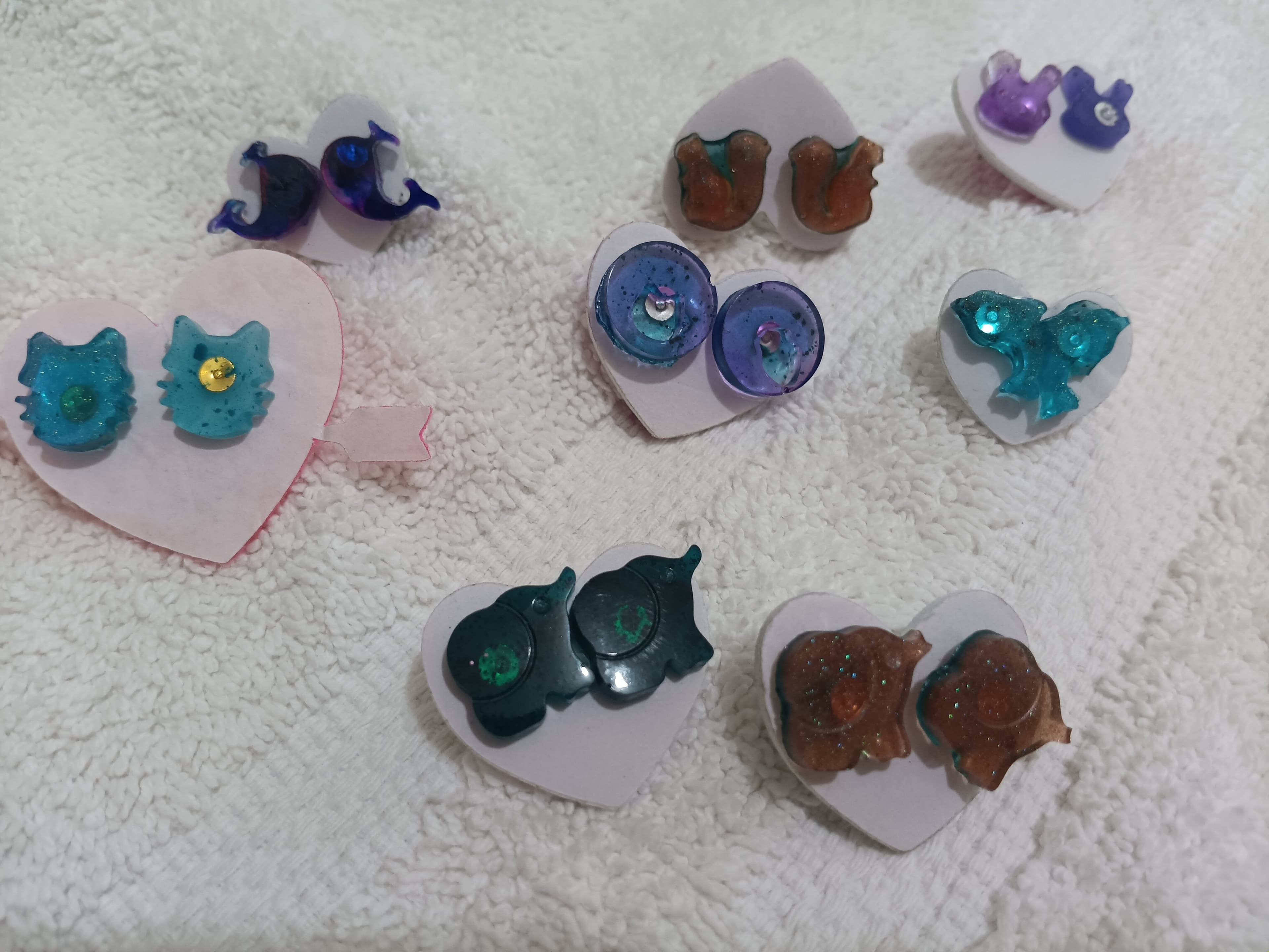 Handmade Resin Animal Earrings - Thumbnail 9