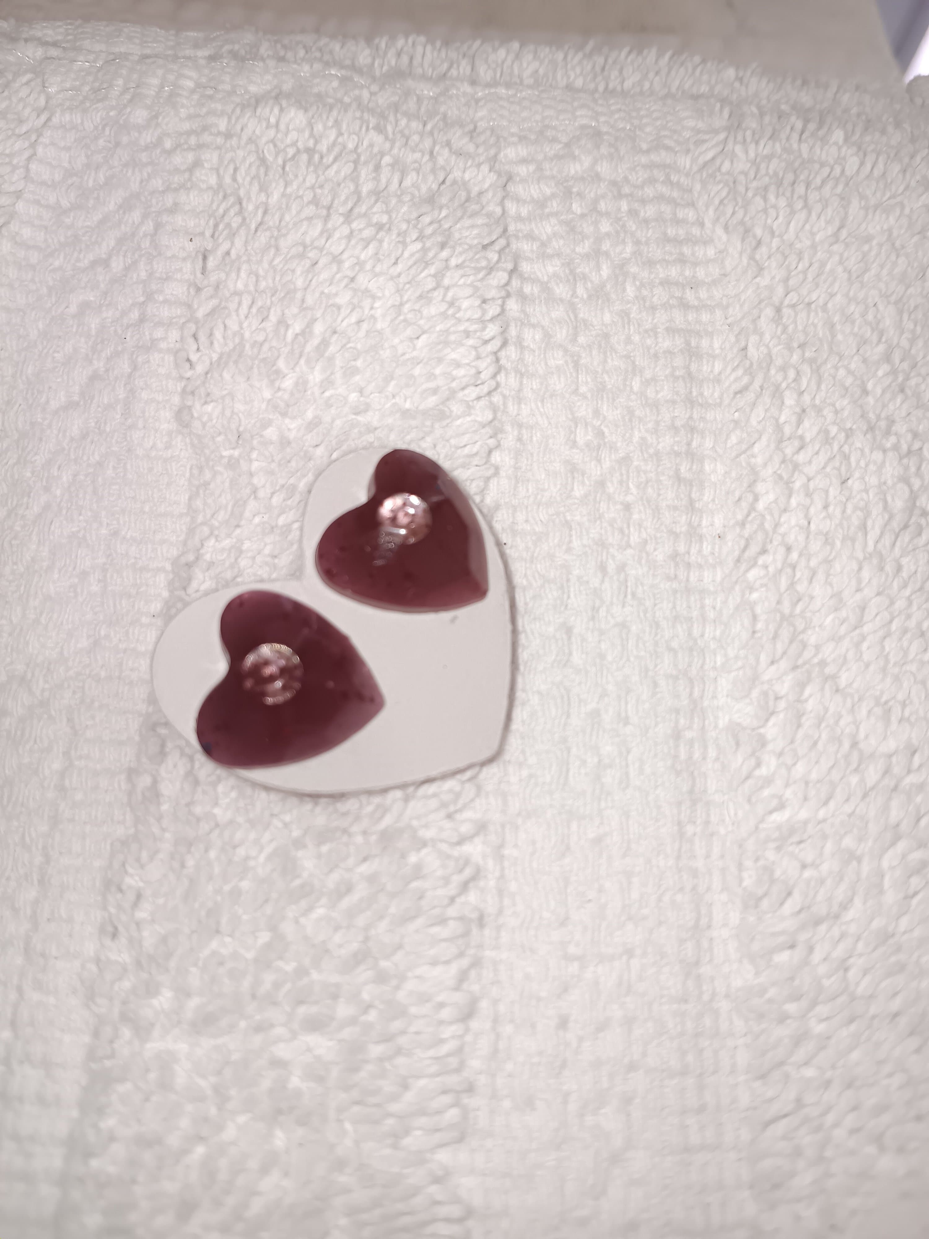 Handmade Resin Heart Earrings