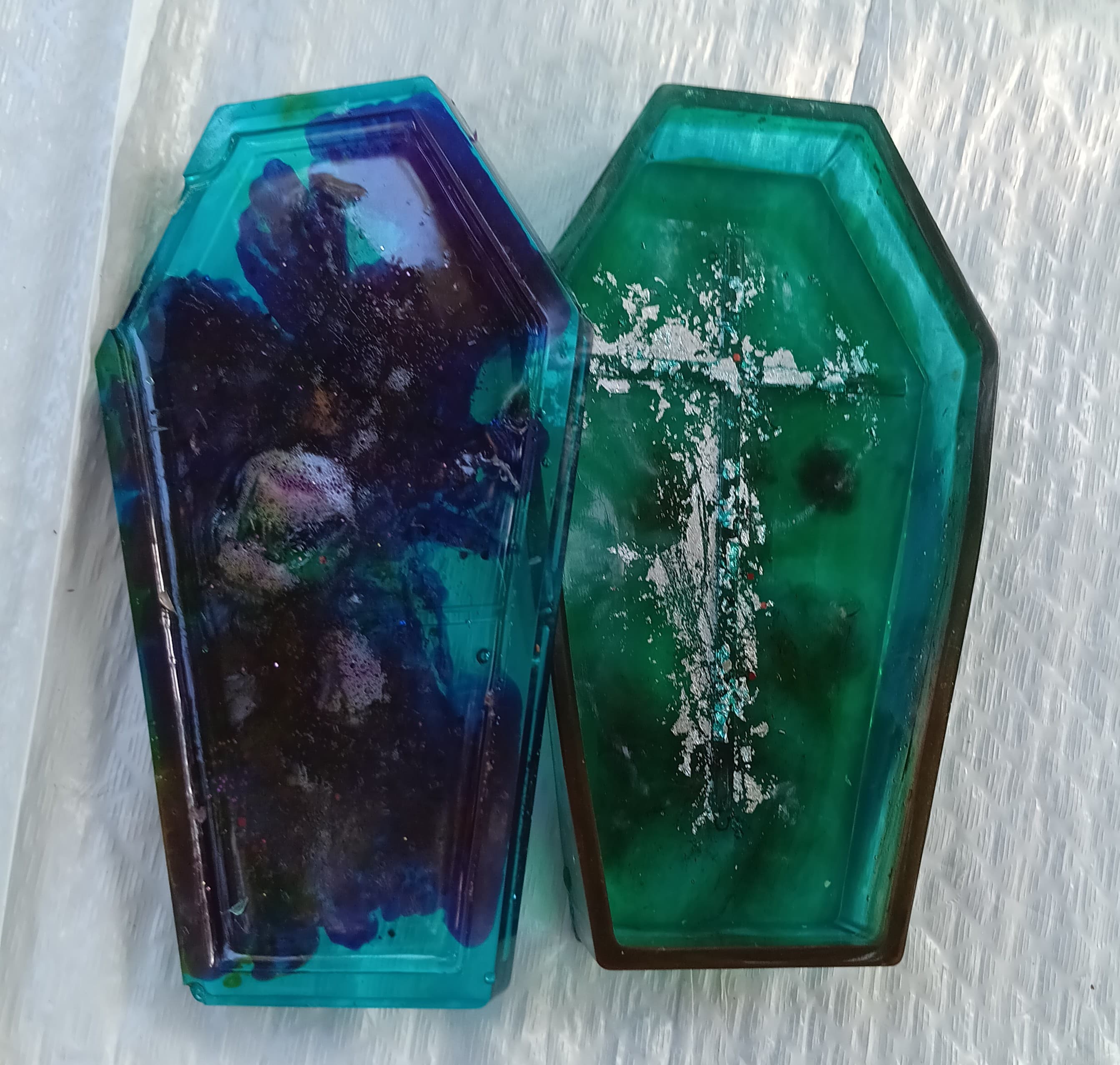 Handmade Resin Gothic Coffin Trinket Box with Lid - Thumbnail 3