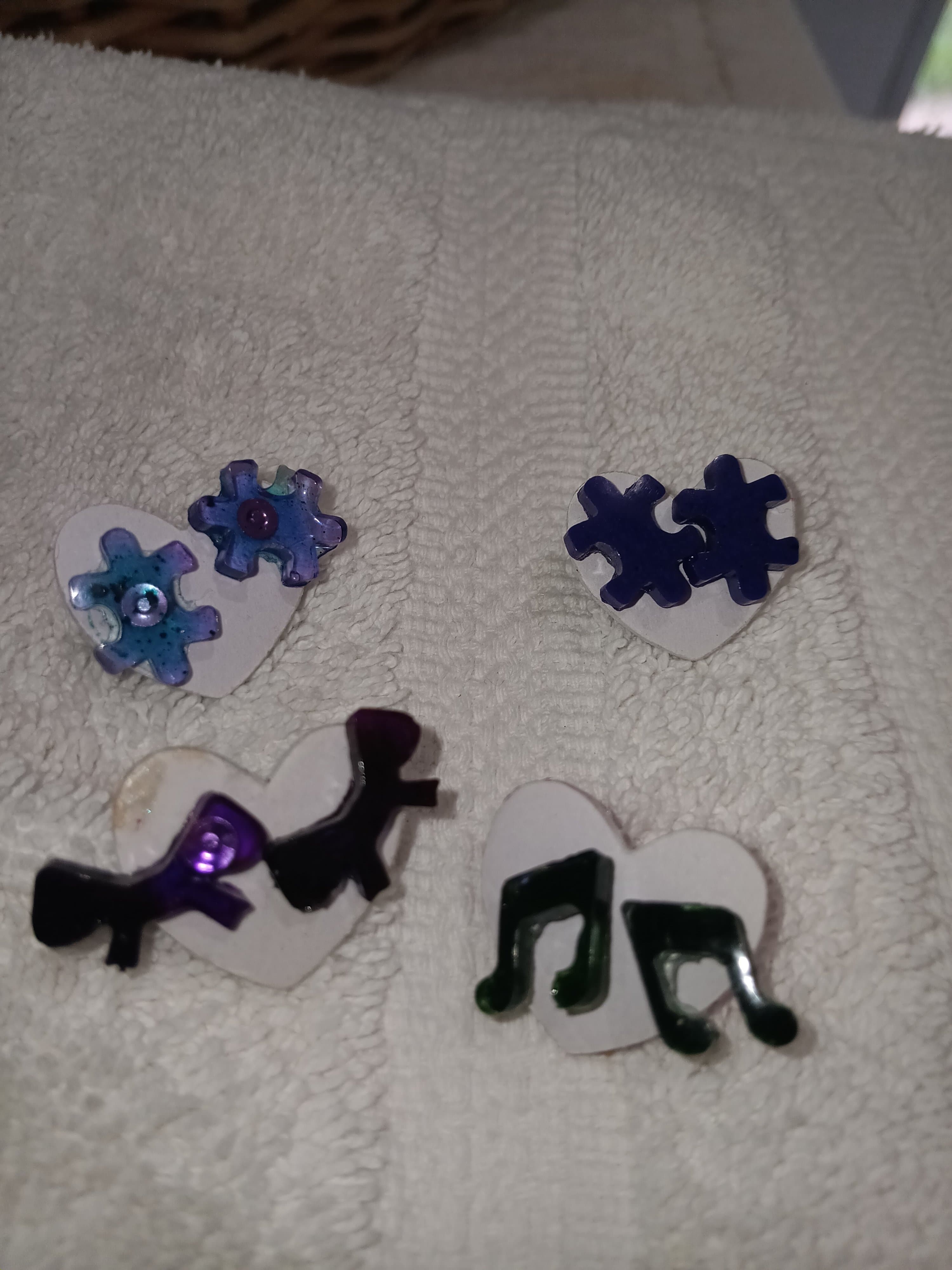 Handmade Resin Stud Earrings - Thumbnail 7