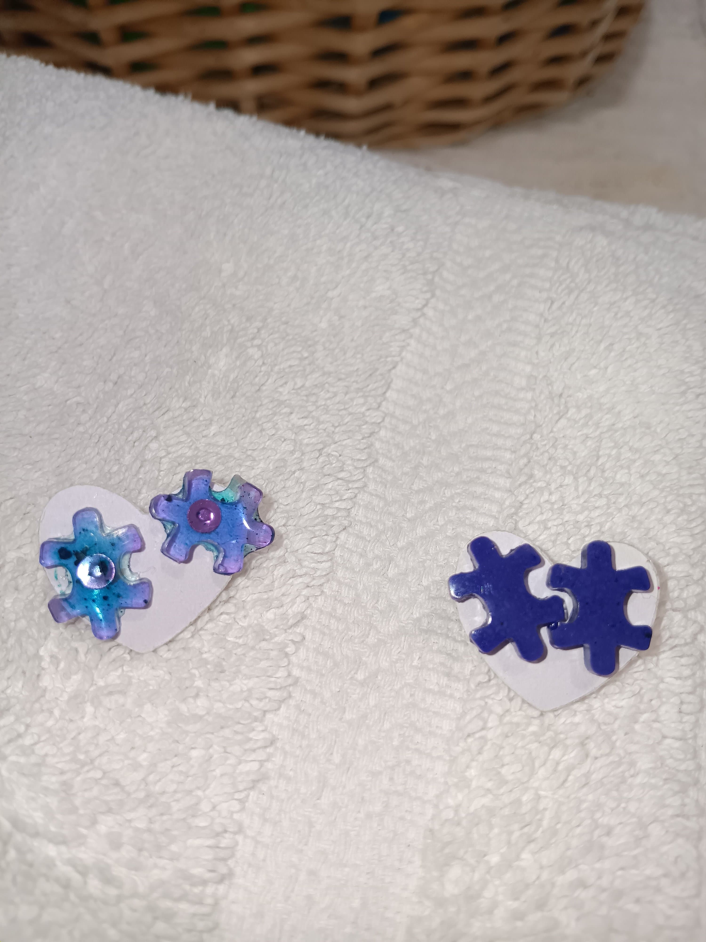 Handmade Resin Stud Earrings - Thumbnail 2