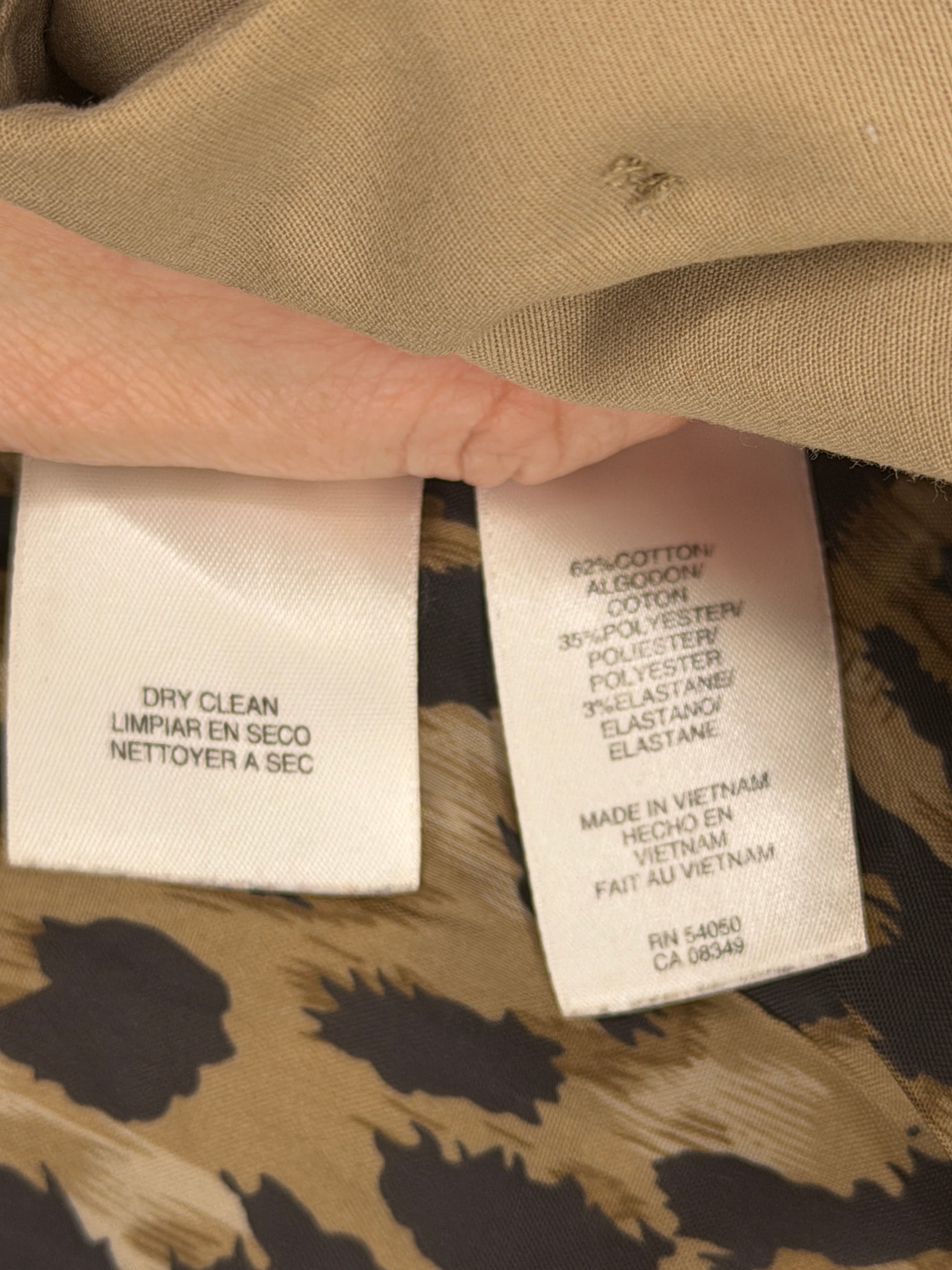 Jones Studio Beige Blazer with Leopard Print Lining - Thumbnail 4