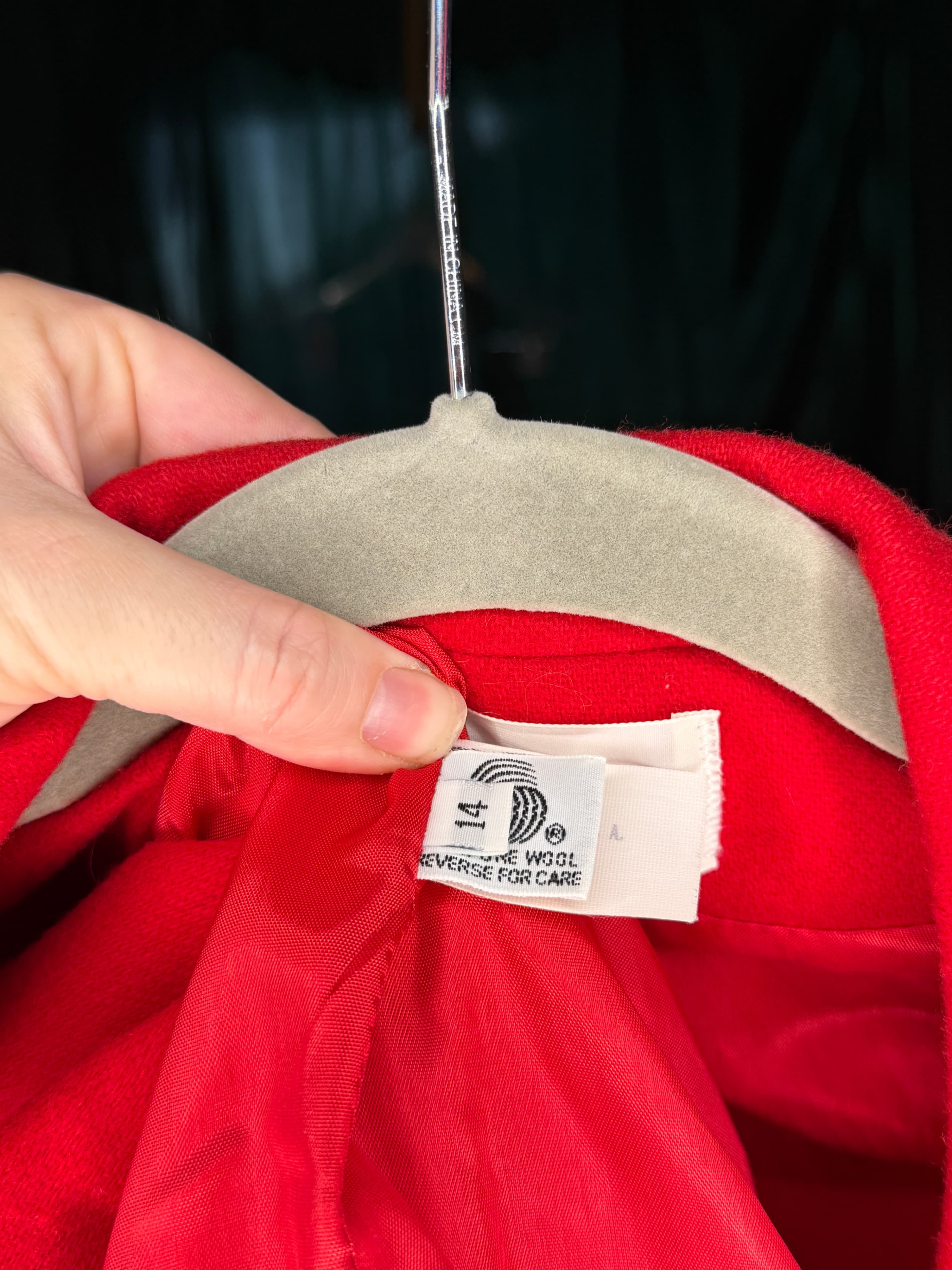 Hunt Valley Wool Brilliant Red Blazer and Skirt Set (Size 14) - Thumbnail 6