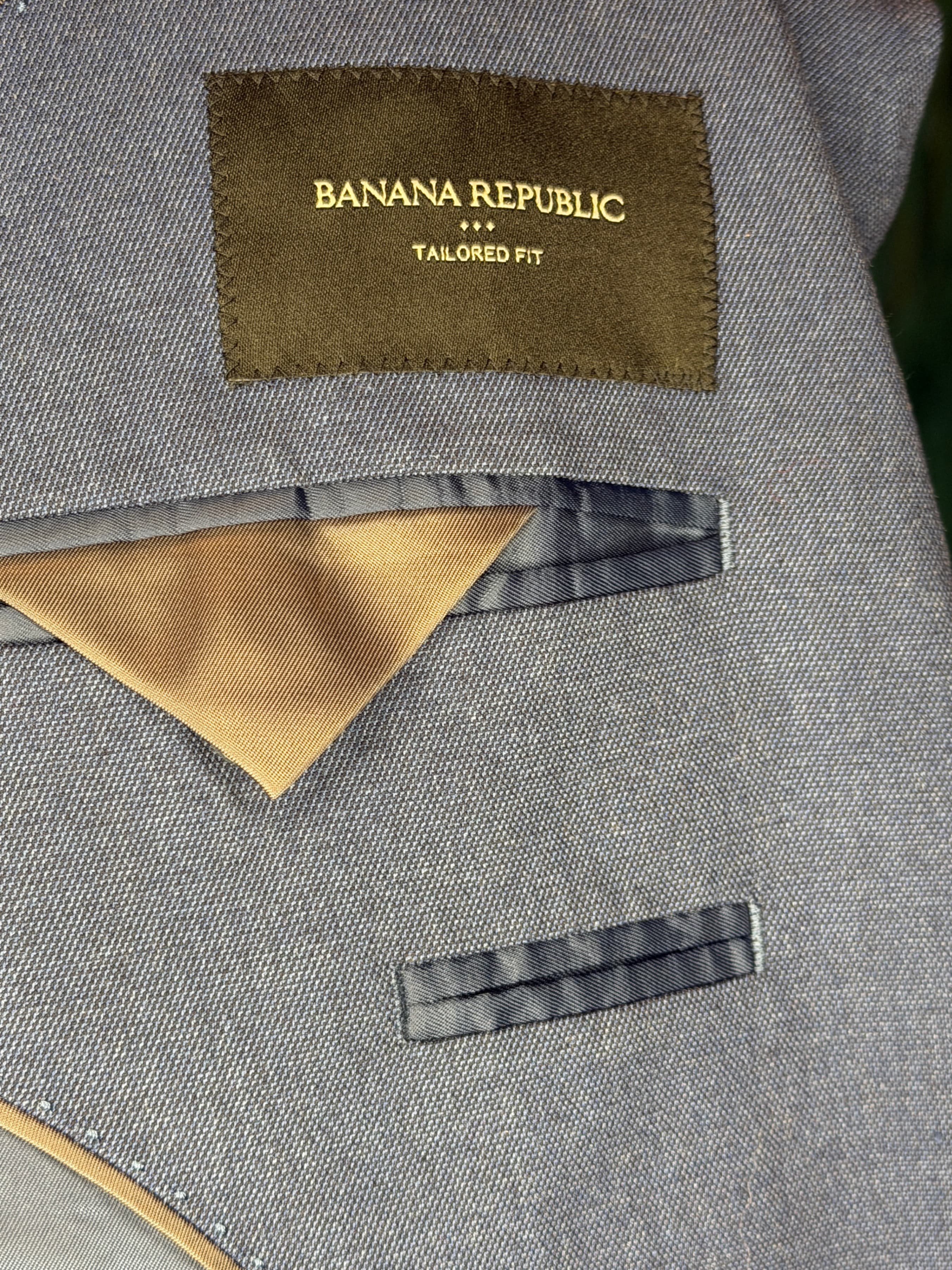 Banana Republic Navy Blazer Two-Button Jacket (Size 46L) - Thumbnail 3
