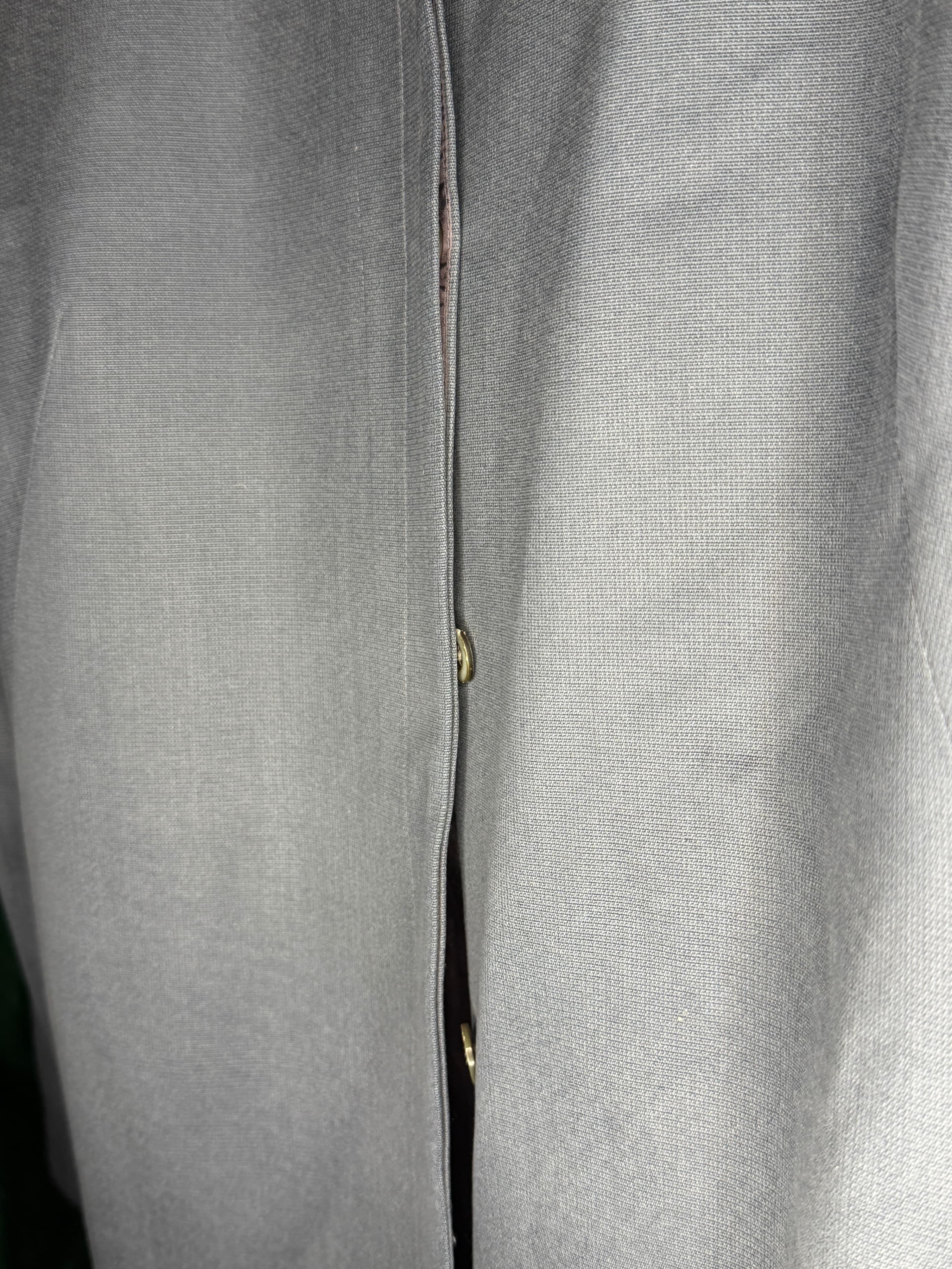VINTAGE Valerie Stevens Silk Blazer Jacket Set, Gray, Size 14 / Skirt 12 - Thumbnail 2