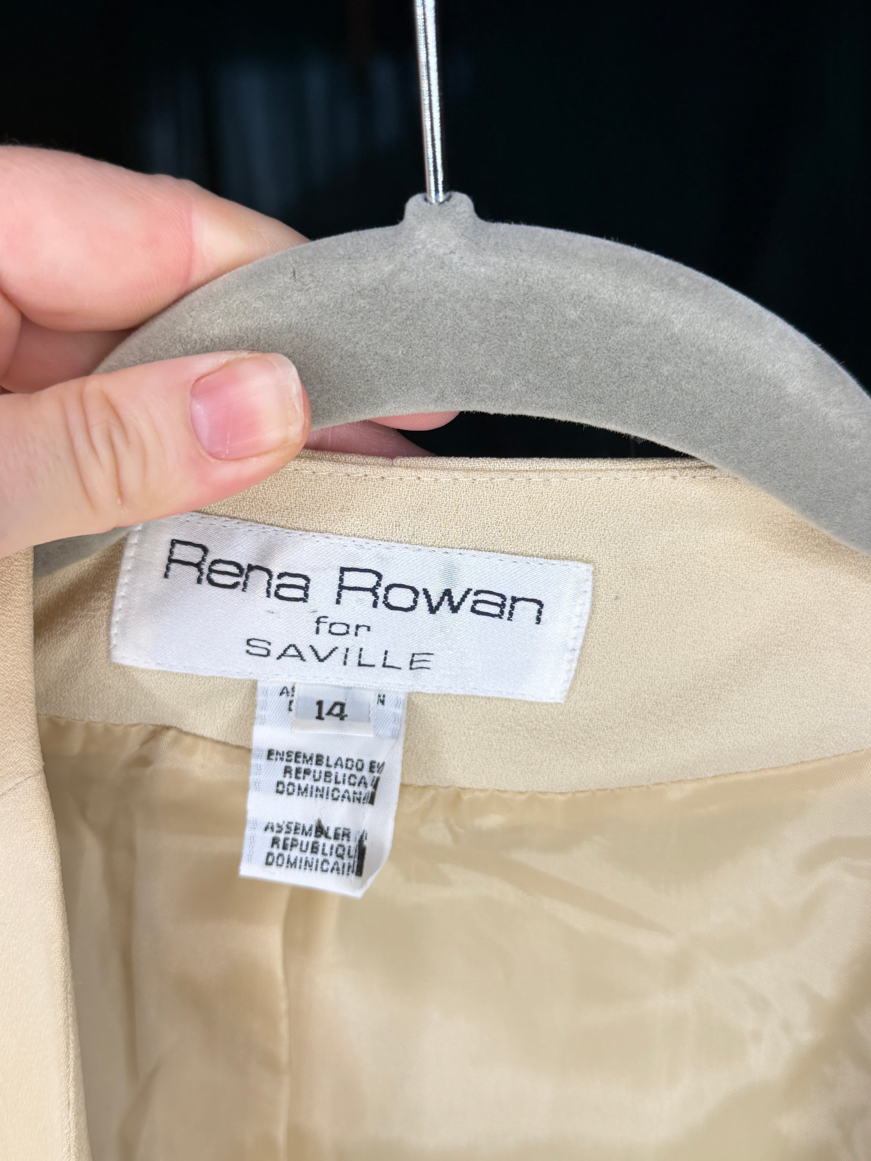 Rena Rowan for Saville Beige Skirt Suit Set (Size 12 / 14) - Thumbnail 6