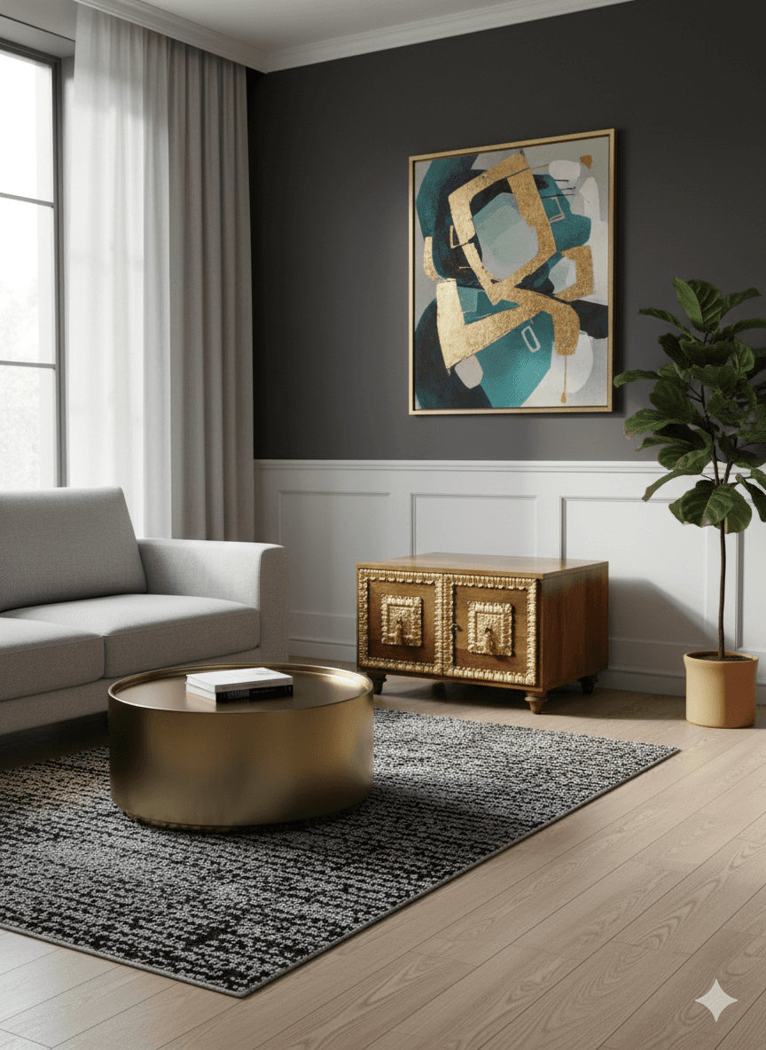 Hollywood Regency Walnut & Gilt Storage Coffee Table | Neoclassical Mid-Century Commode - Thumbnail 12